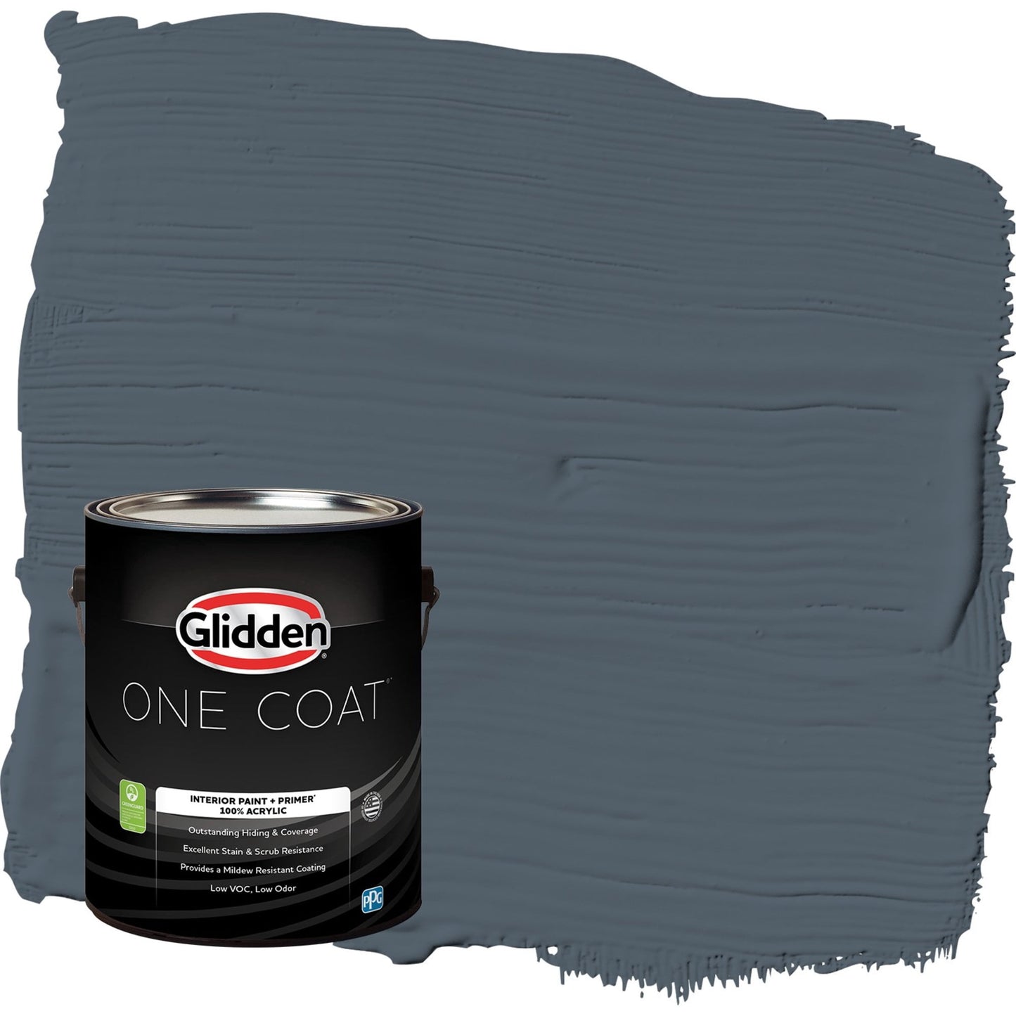 Glidden One Coat Goblin / Gray Flat Interior Paint with Primer, 1 Gallon