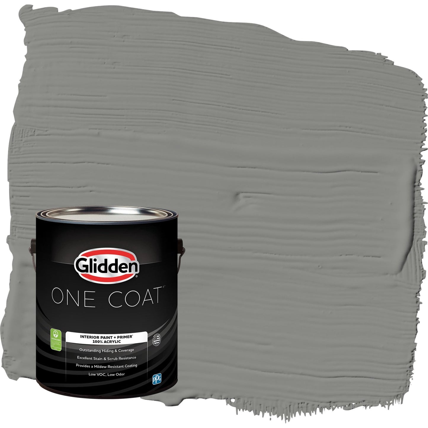 Glidden One Coat Downpour / Grey Flat Interior Paint with Primer, 1 Gallon