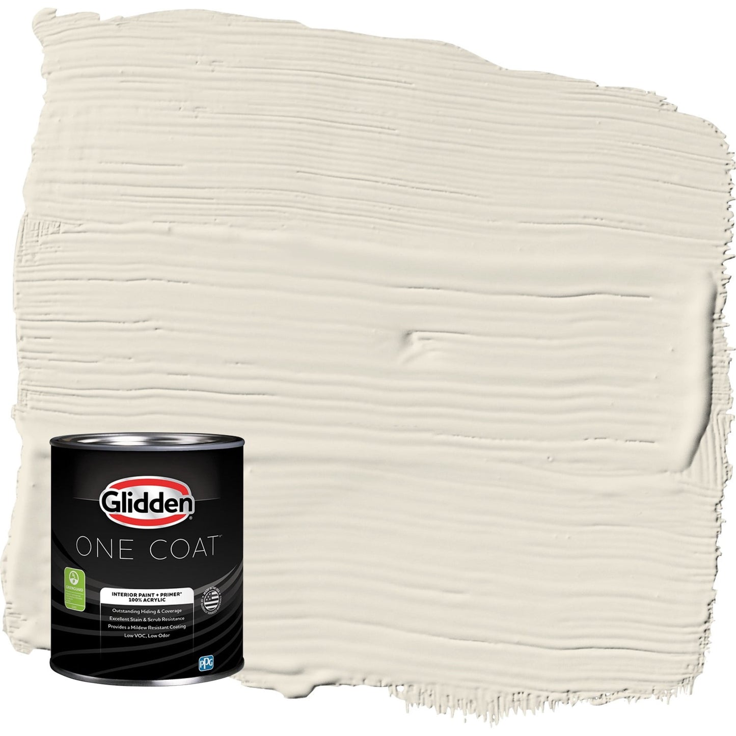 Glidden One Coat Focus / Off White Eggshell Interior Paint with Primer, 1 Quart