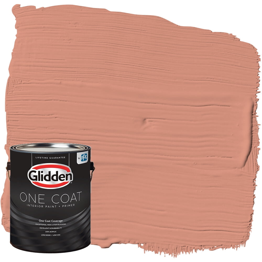 Glidden One Coat Interior Paint + Primer Orange Essential / Orange, Flat, 1 Gallon