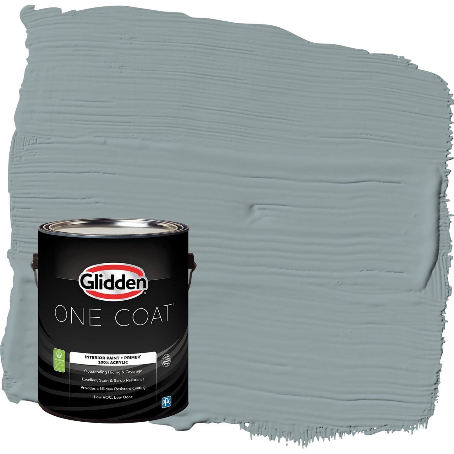 Glidden One Coat After the Storm / Gray Eggshell Interior Paint with Primer, 1 Gallon