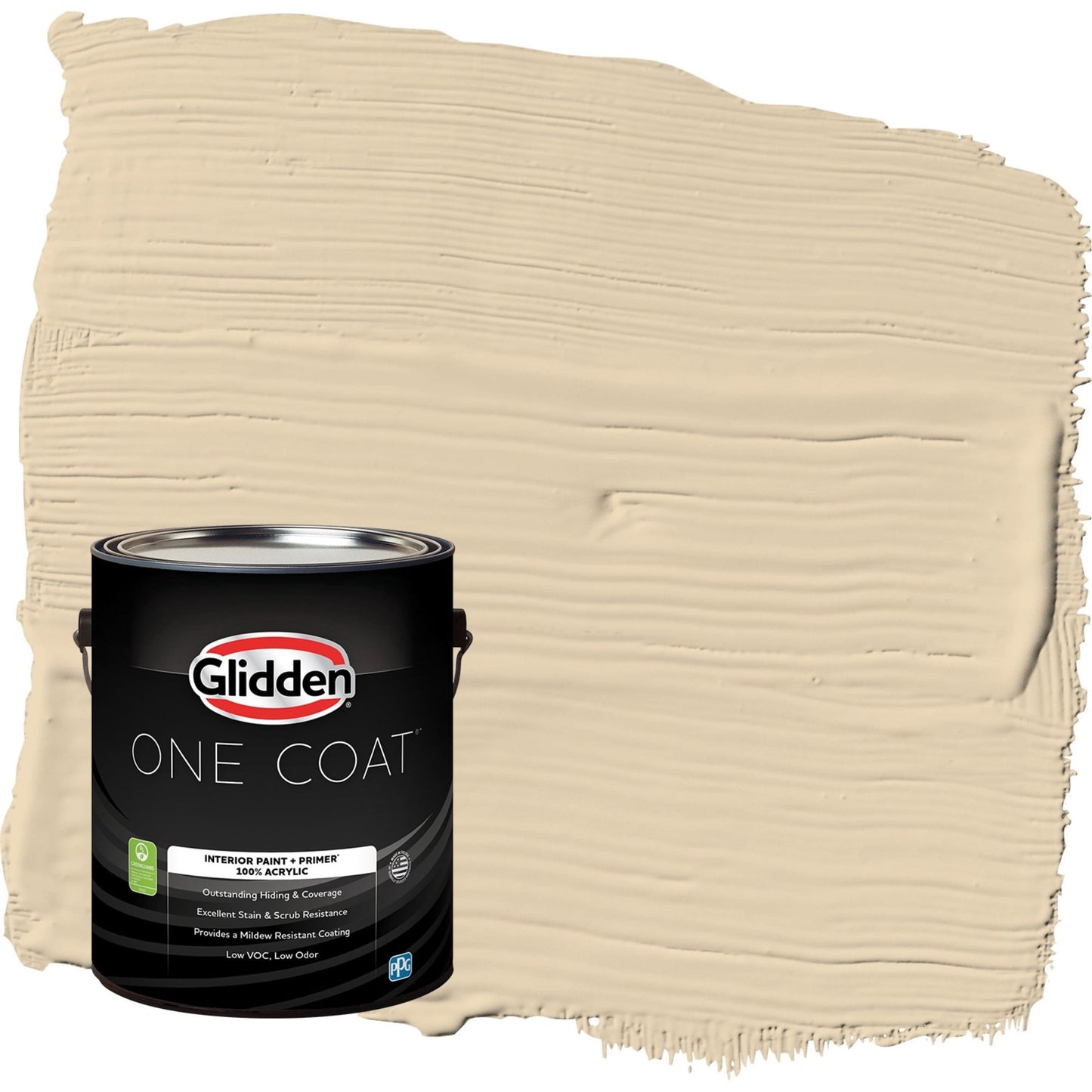 Glidden One Coat Almond Cream / Beige Flat Interior Paint with Primer, 1 Gallon