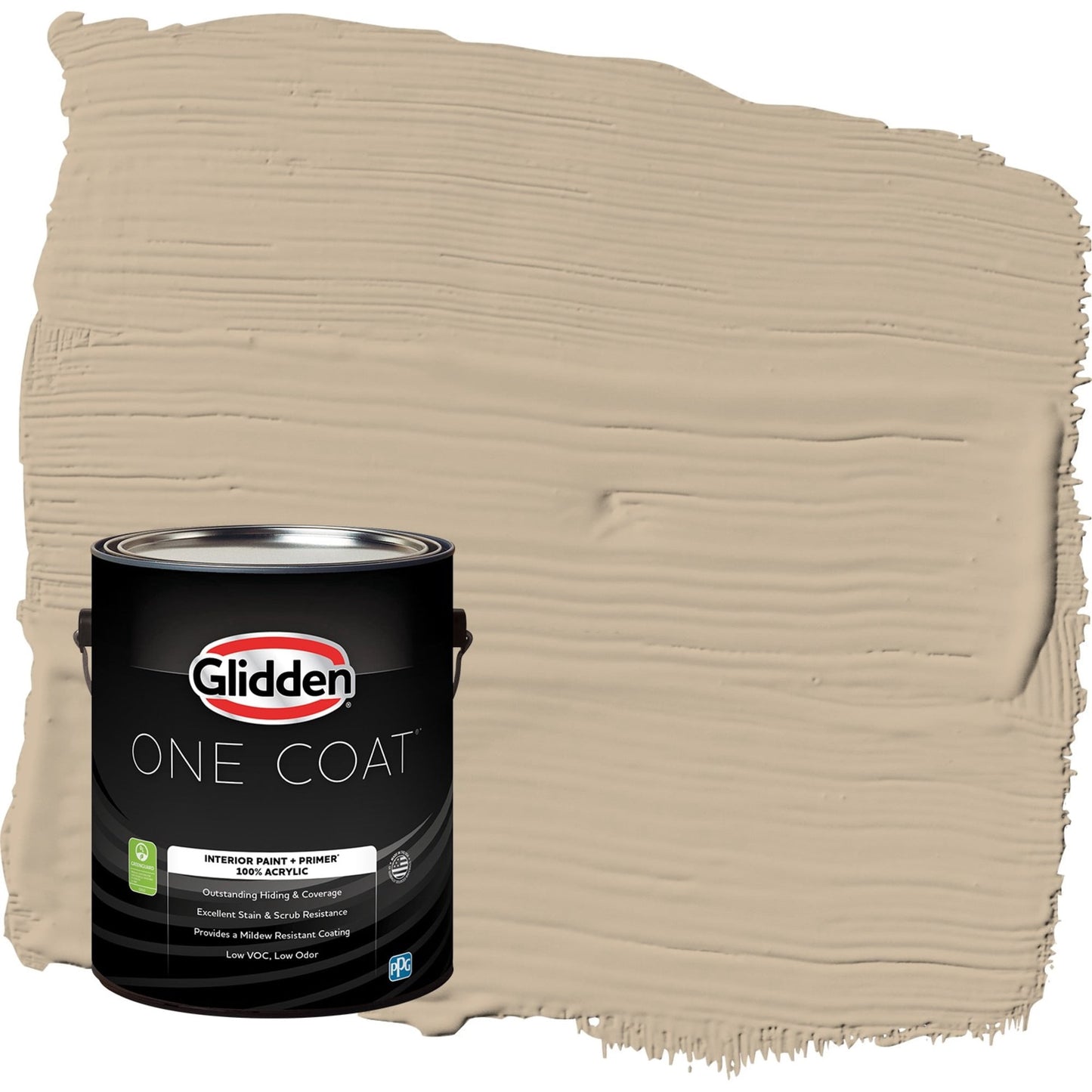 Glidden One Coat Best Beige / Beige Flat Interior Paint with Primer, 1 Gallon