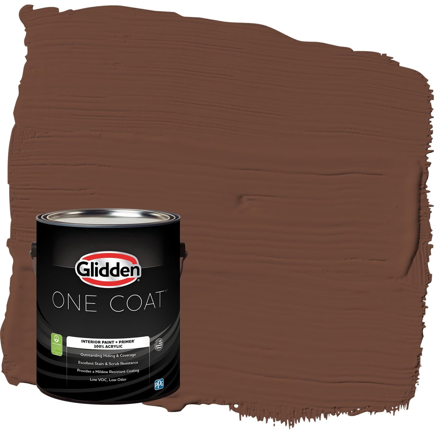 Glidden One Coat Bird House Brown / Brown Flat Interior Paint with Primer, 1 Gallon