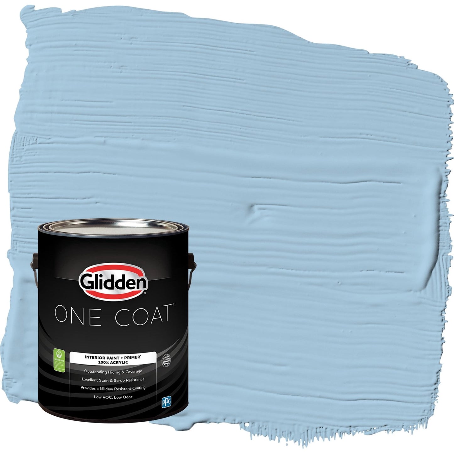 Glidden One Coat Blue Bows / Blue Flat Interior Paint with Primer, 1 Gallon