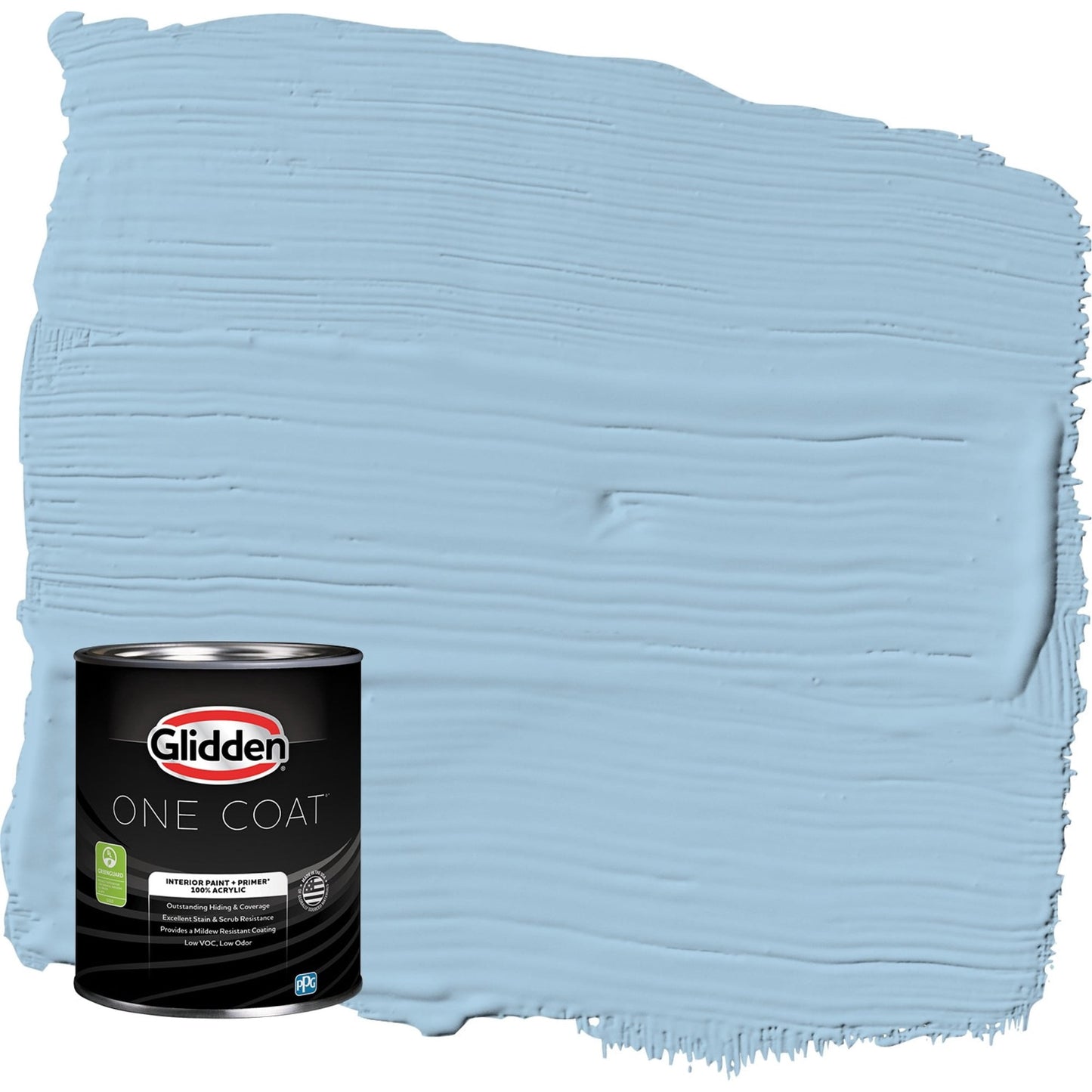 Glidden One Coat Blue Bows / Blue Flat Interior Paint with Primer, 1 Quart