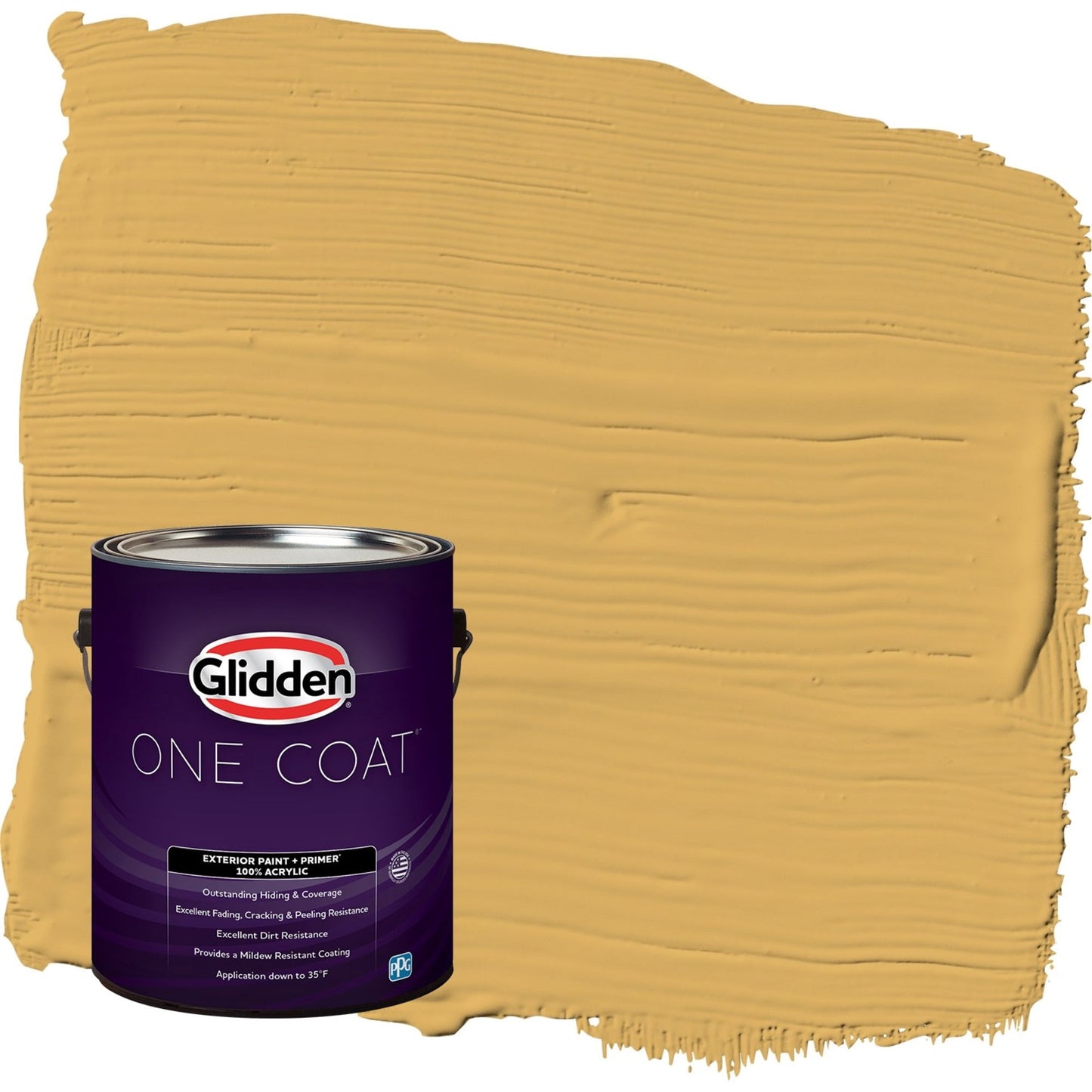 Glidden One Coat Butterscotch Bliss / Yellow Semi-Gloss Interior Paint with Primer, 1 Gallon