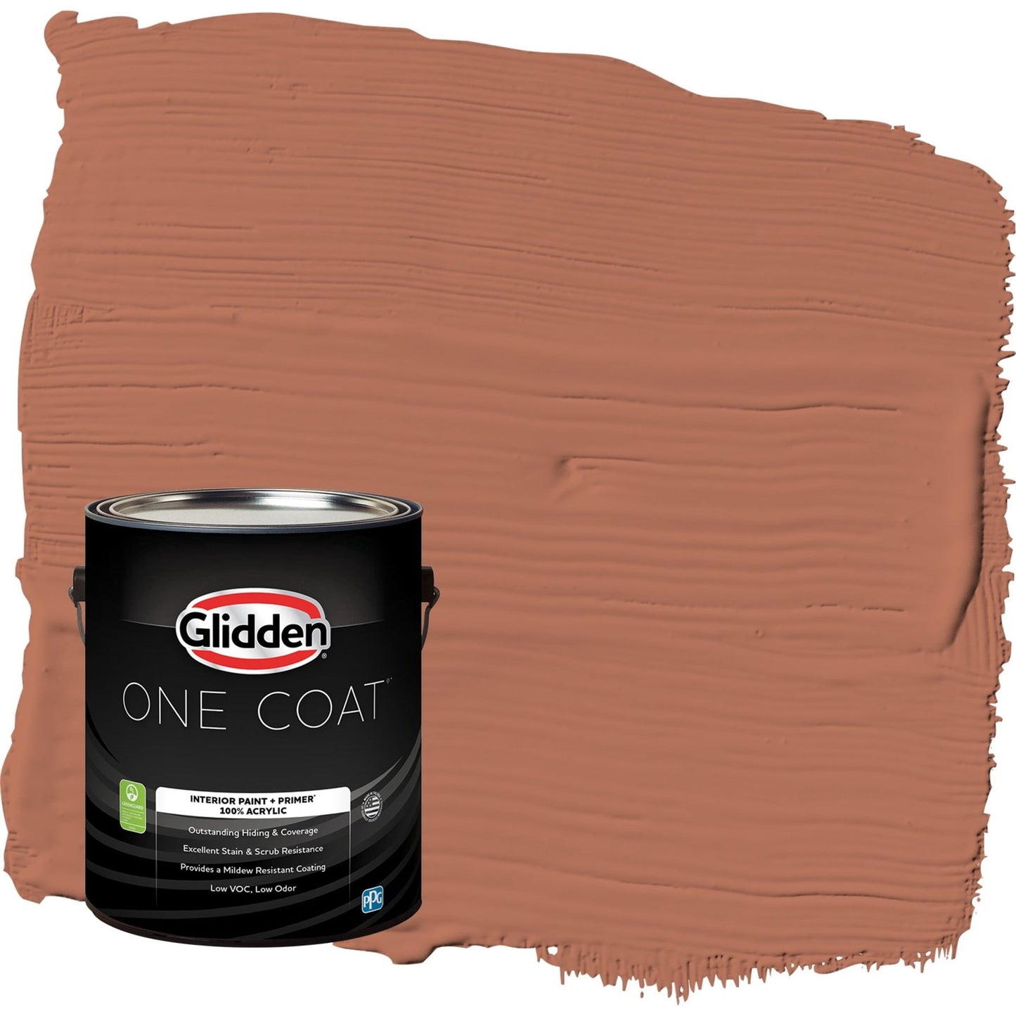 Glidden One Coat Interior Paint and Primer, Copper Beech / Orange, 1-Quart, Flat
