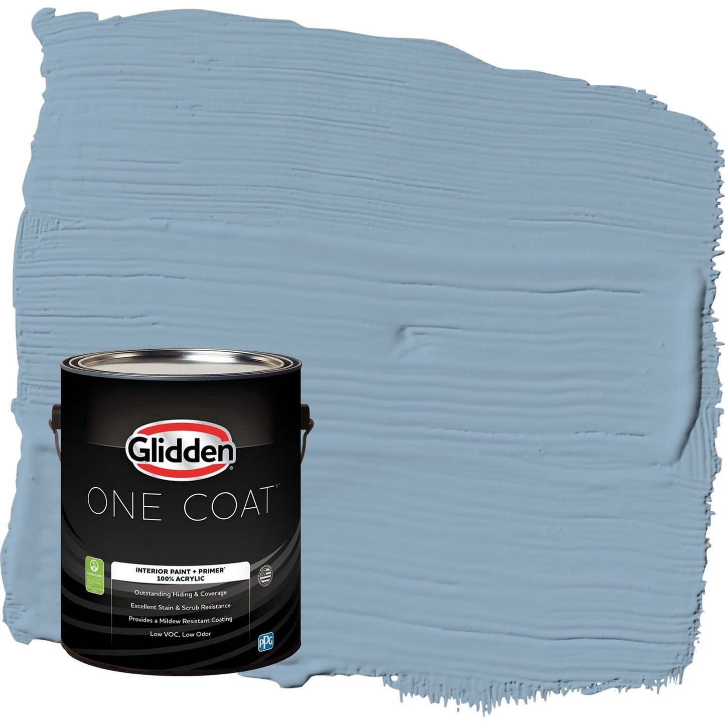 Glidden One Coat Dresden Dream / Blue Semi-Gloss Interior Paint with Primer, 1 Gallon
