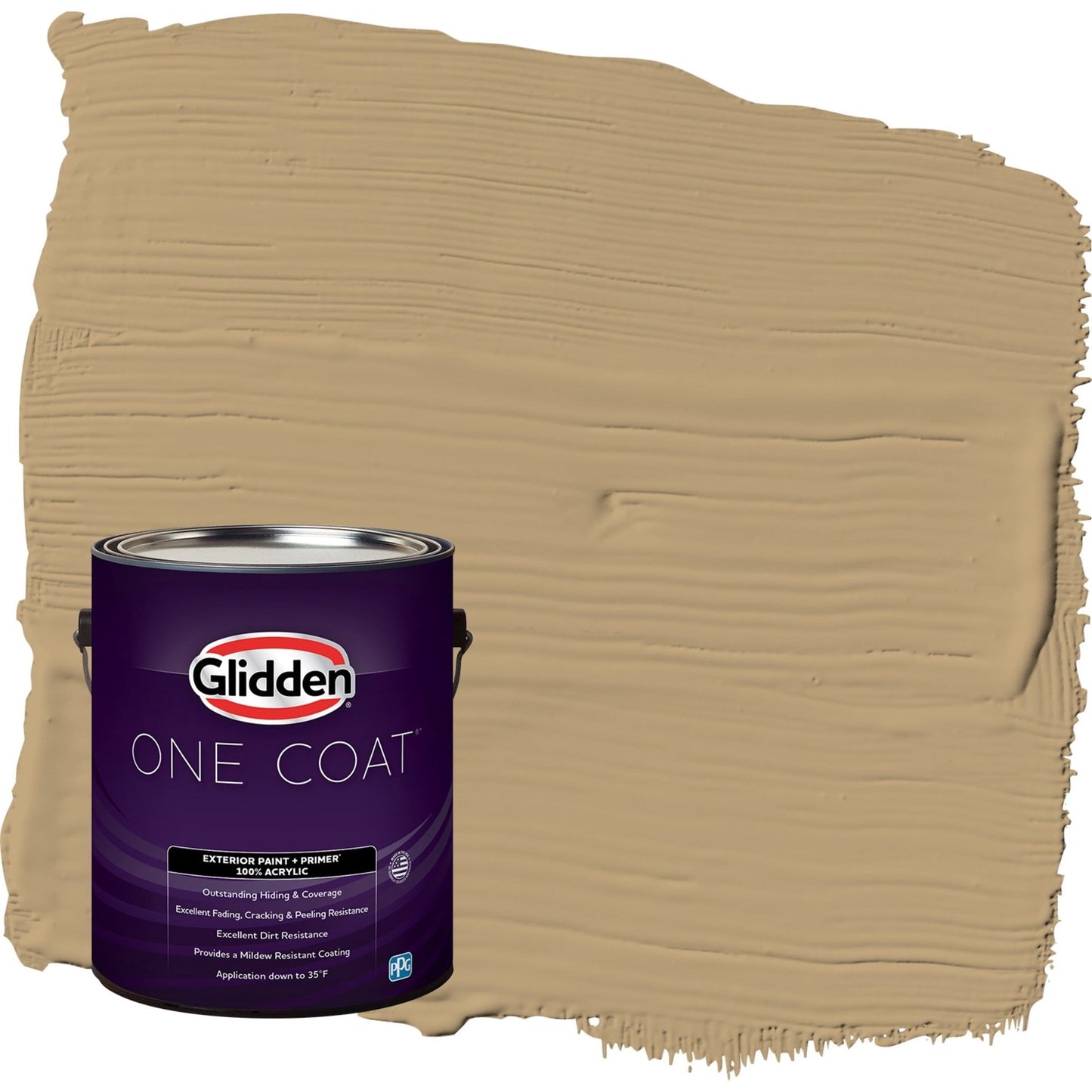 Glidden One Coat Earthy Ocher / Beige Semi-Gloss Interior Paint with Primer, 1 Gallon