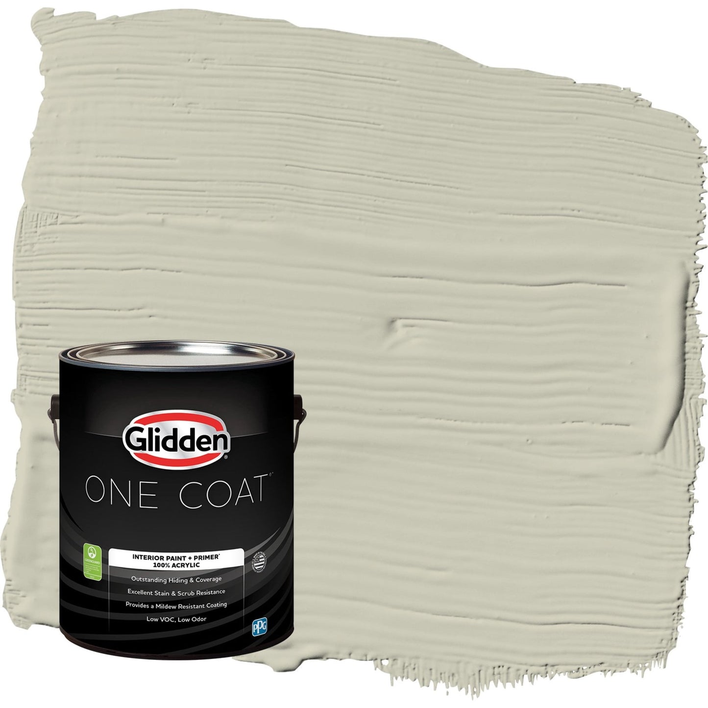Glidden One Coat French Gray Linen / Grey Eggshell Interior Paint with Primer, 1 Gallon