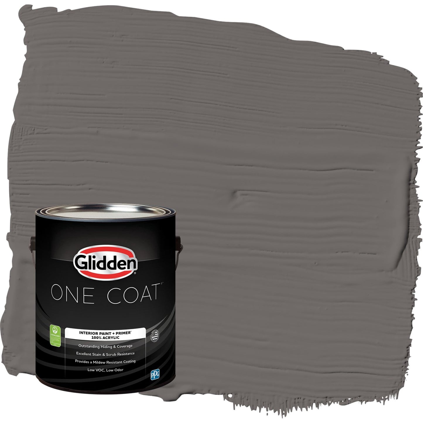 Glidden One Coat Gibraltar Gray / Grey Semi-Gloss Interior Paint with Primer, 1 Gallon