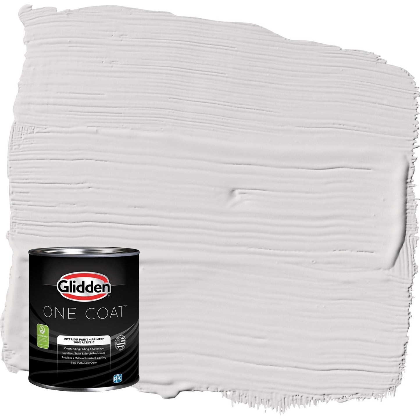 Glidden One Coat Go To Gray / Grey Flat Interior Paint with Primer, 1 Quart