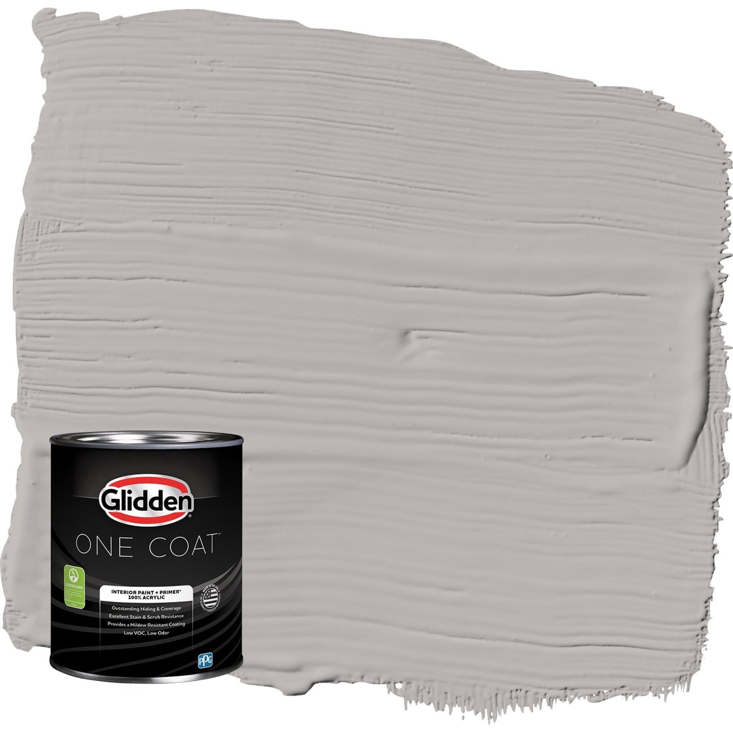 Glidden One Coat Gray Marble / Grey Flat Interior Paint with Primer, 1 Quart