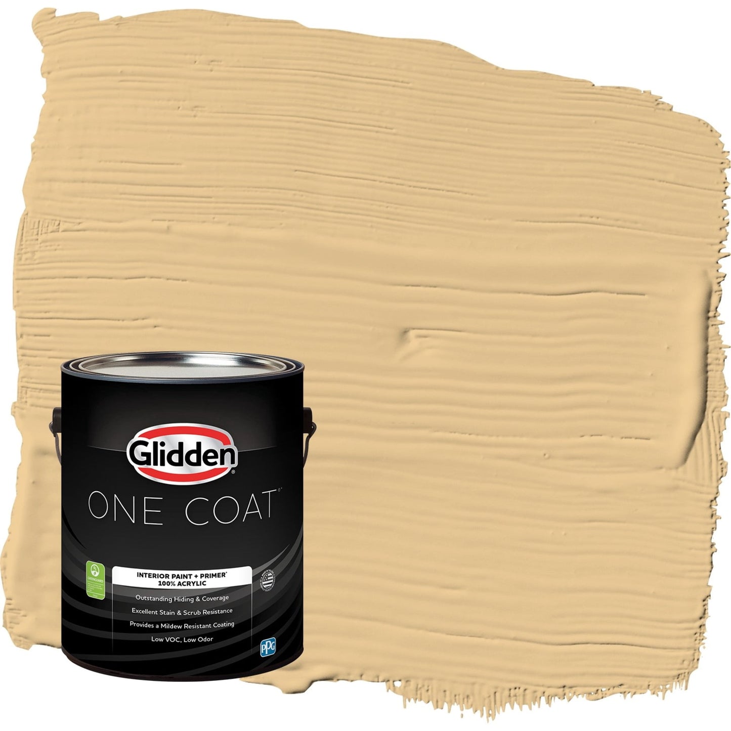 Glidden One Coat Halo / Yellow Flat Interior Paint with Primer, 1 Gallon