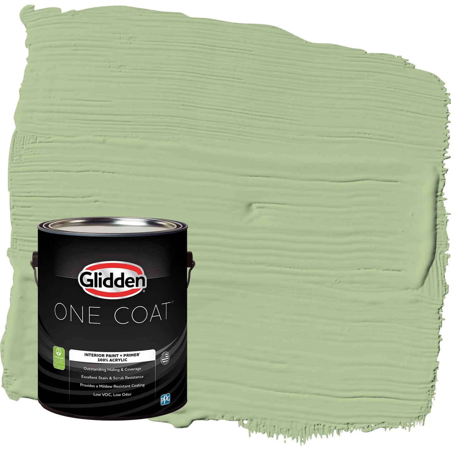 Glidden One Coat Harmonious / Green Flat Interior Paint with Primer, 1 Gallon