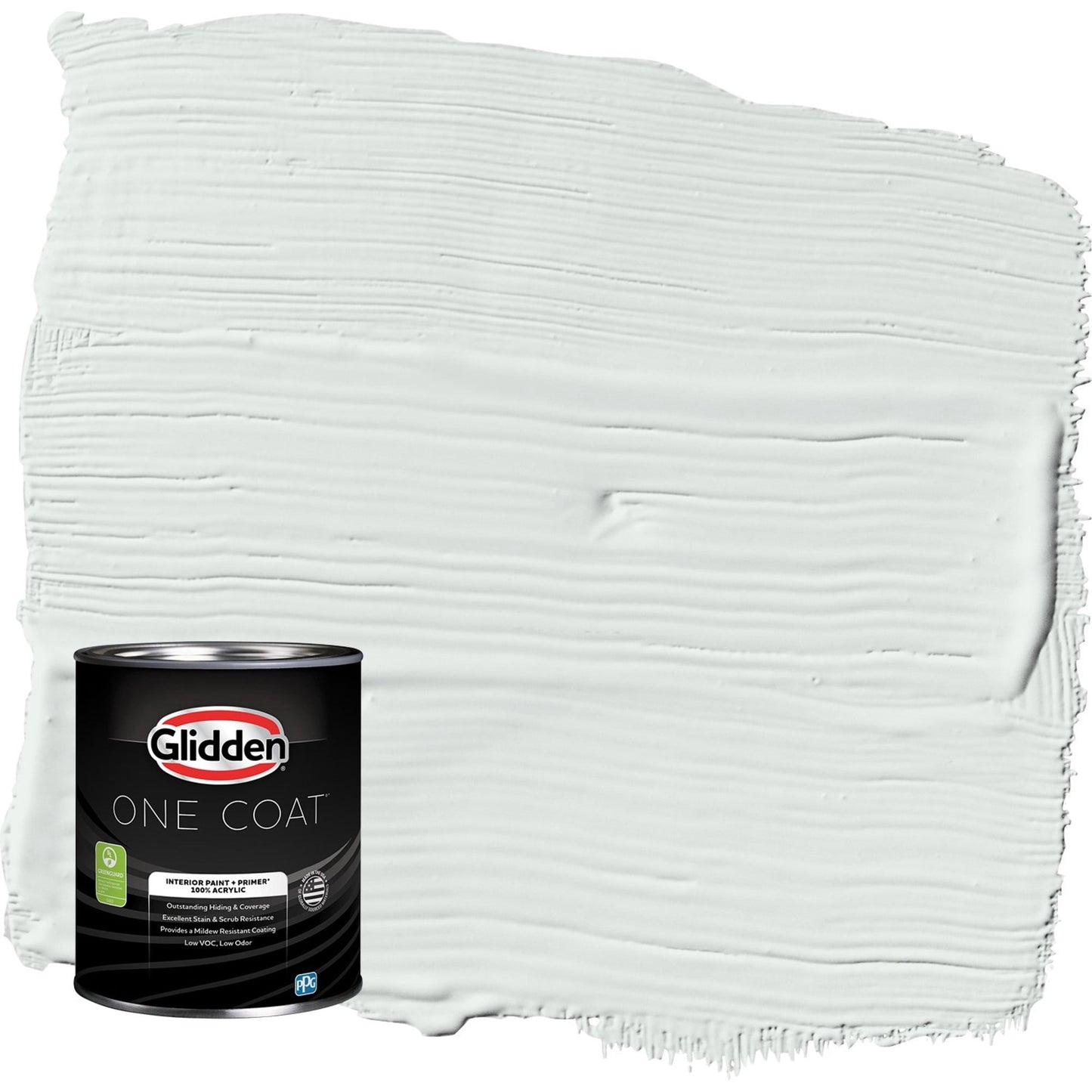 Glidden One Coat Icy Bay / Off-White Flat Interior Paint with Primer, 1 Quart