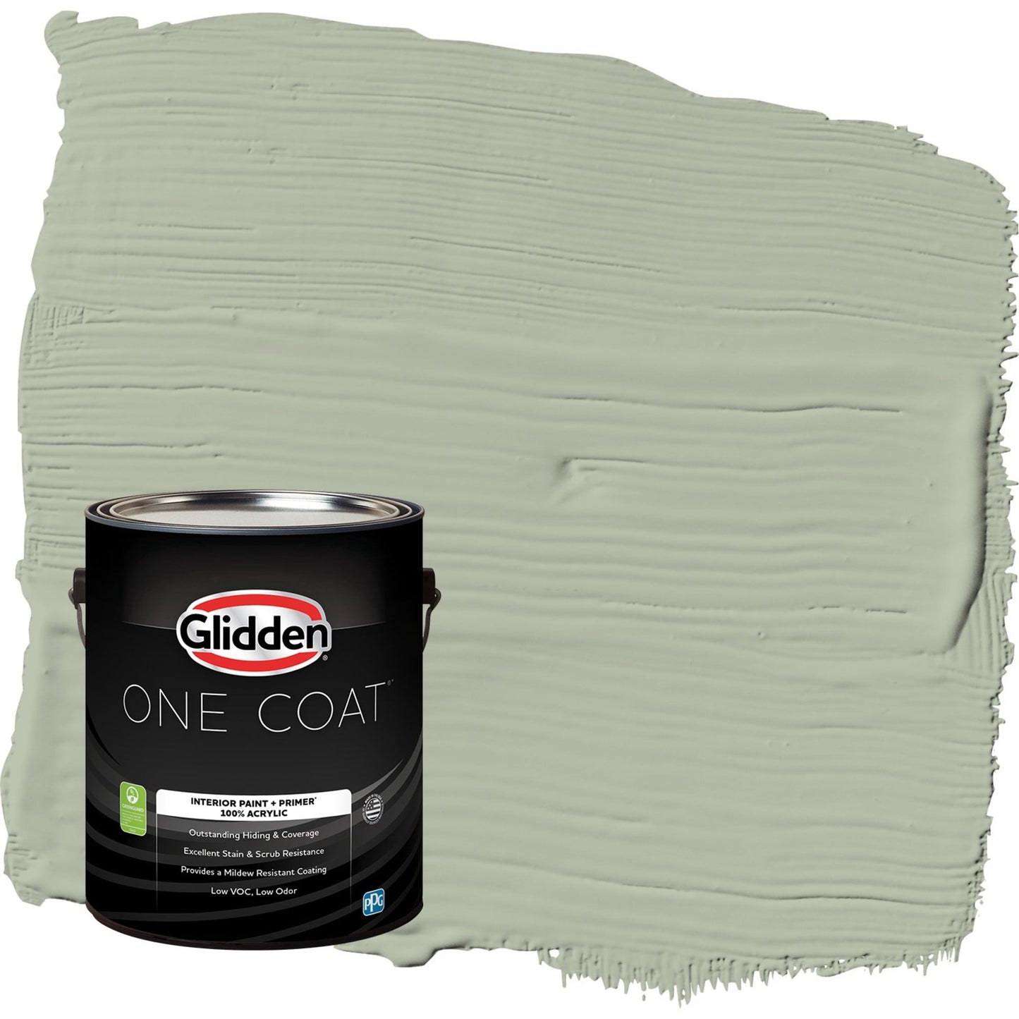 Glidden One Coat Light Sage / Green Semi-Gloss Interior Paint with Primer, 1 Gallon