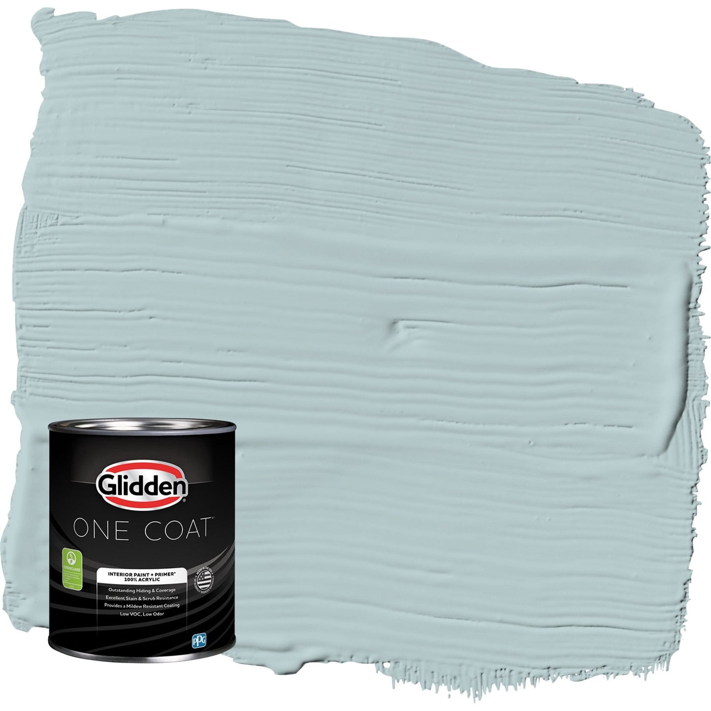 Glidden One Coat Misty Surf / Blue Flat Interior Paint with Primer, 1 Quart
