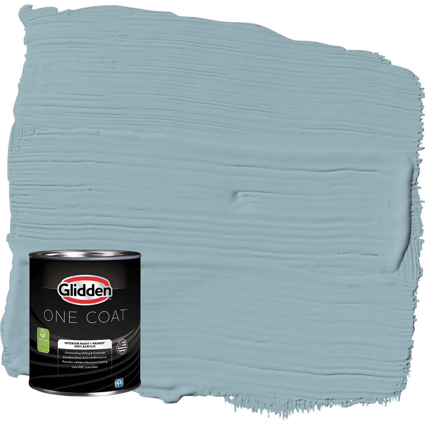 Glidden One Coat Mountain Stream / Blue Flat Interior Paint with Primer, 1 Quart