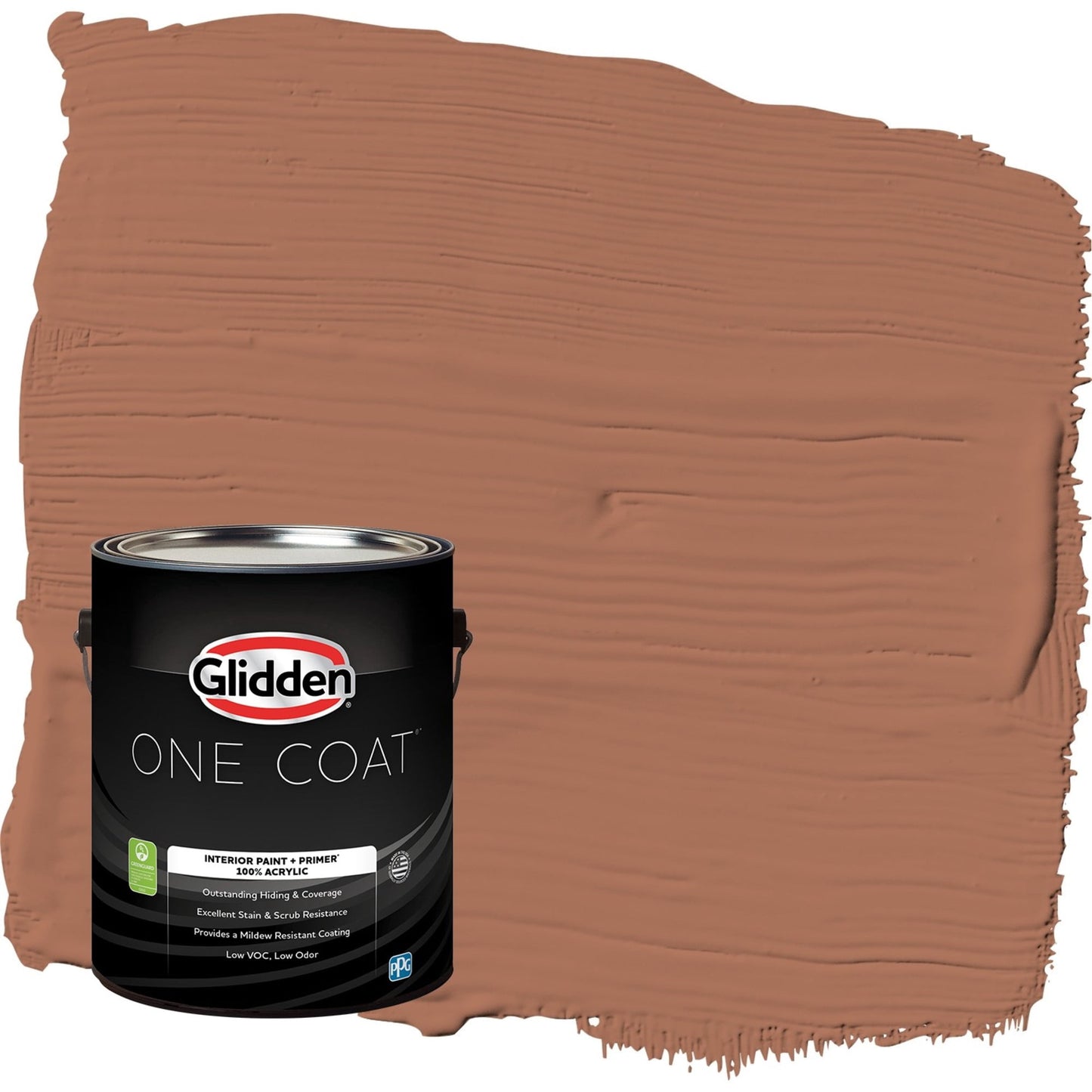 Glidden One Coat Nutmeg / Brown Flat Interior Paint with Primer, 1 Gallon