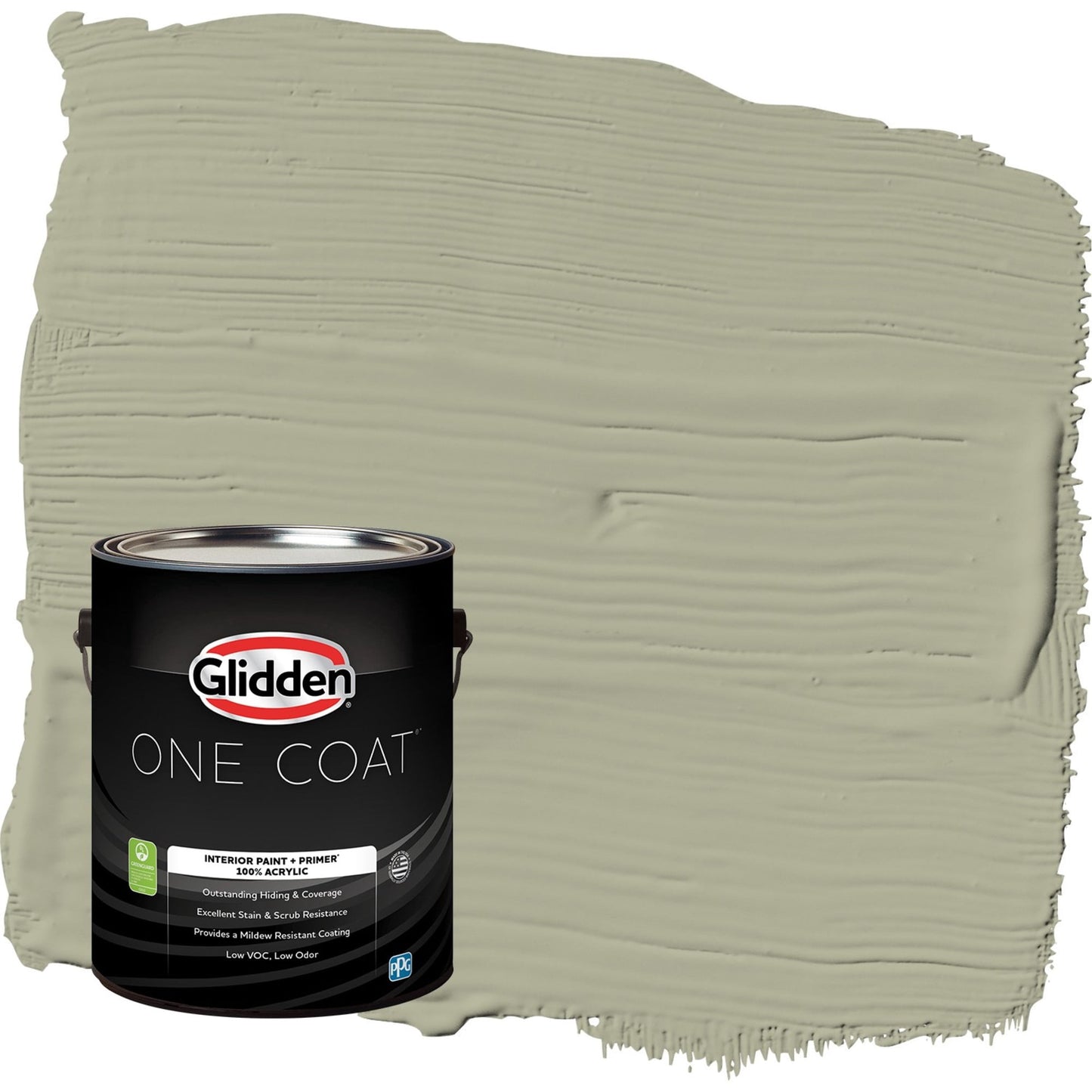 Glidden One Coat Photo Gray / Green Eggshell Interior Paint with Primer, 1 Gallon