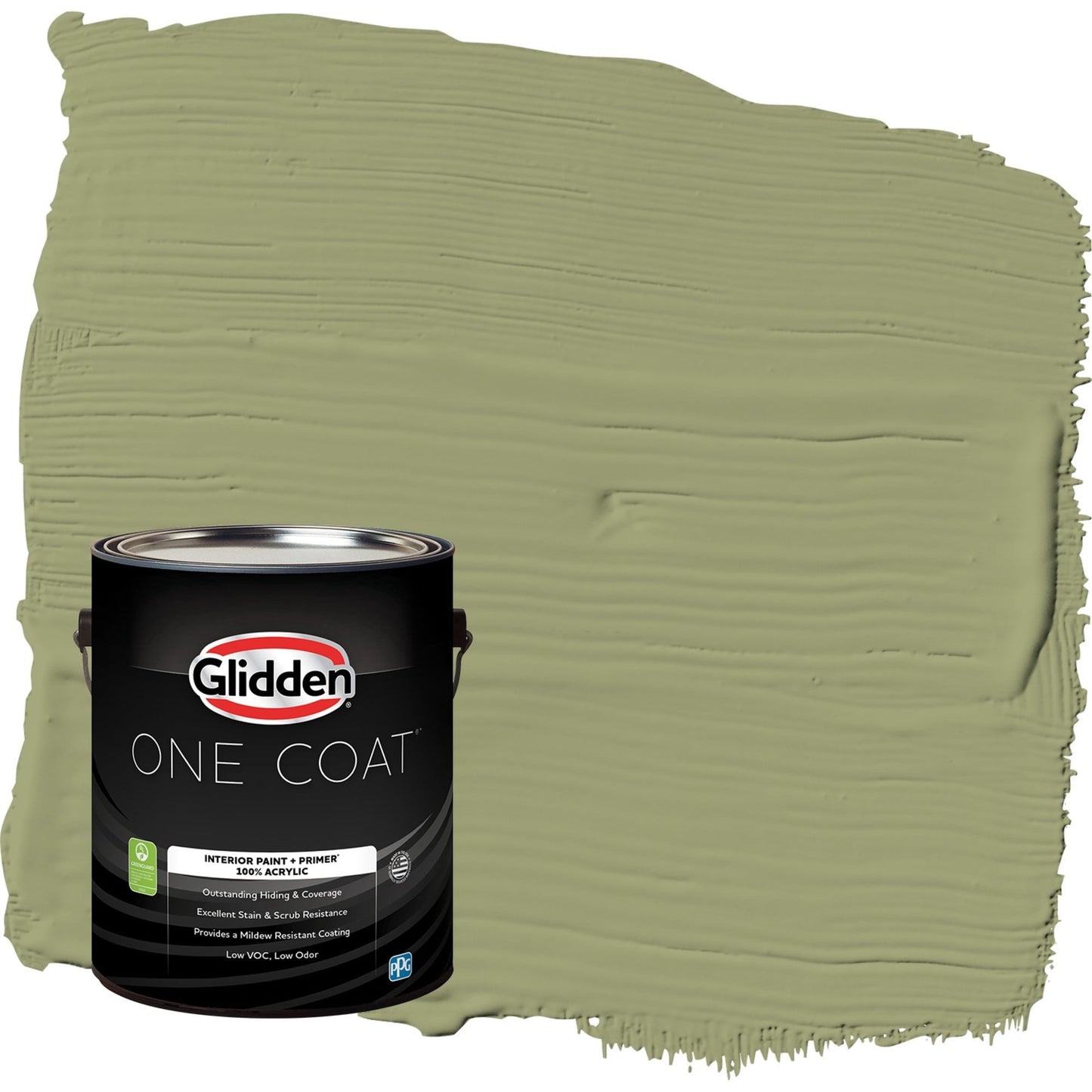 Glidden One Coat Pine Trail / Green Eggshell Interior Paint with Primer, 1 Gallon