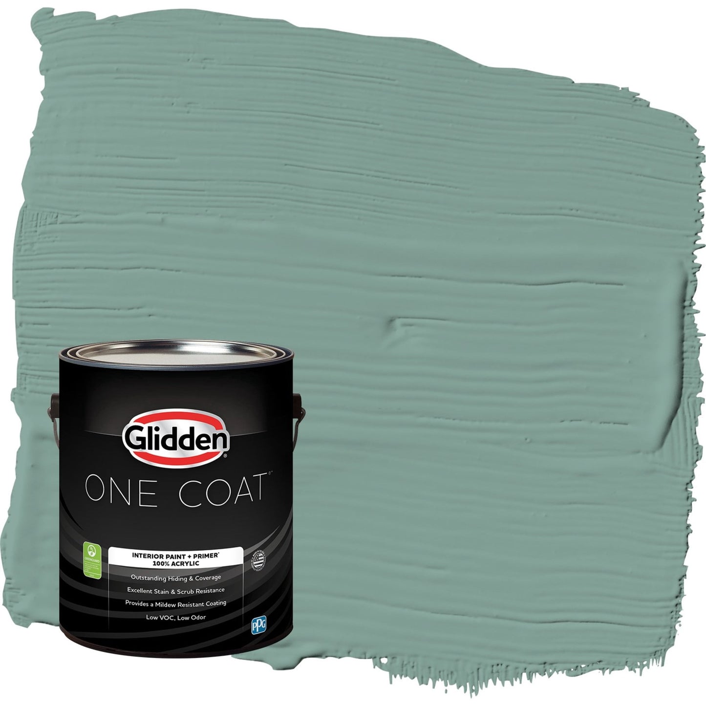 Glidden One Coat Silver Laurel / Green Eggshell Interior Paint with Primer, 1 Gallon