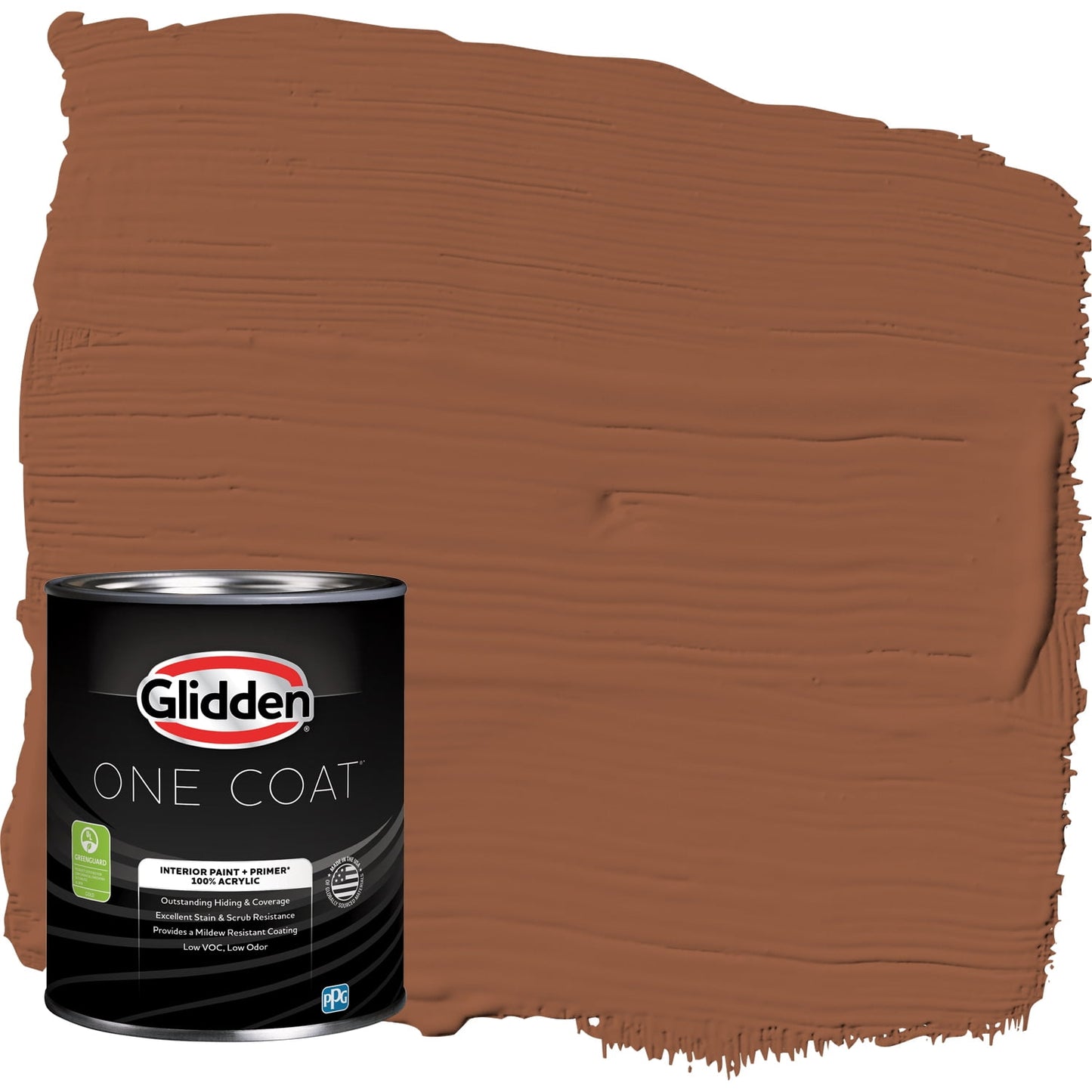 Glidden One Coat Interior Paint and Primer, Spiced Cider / Brown, 1-Quart, Eggshell