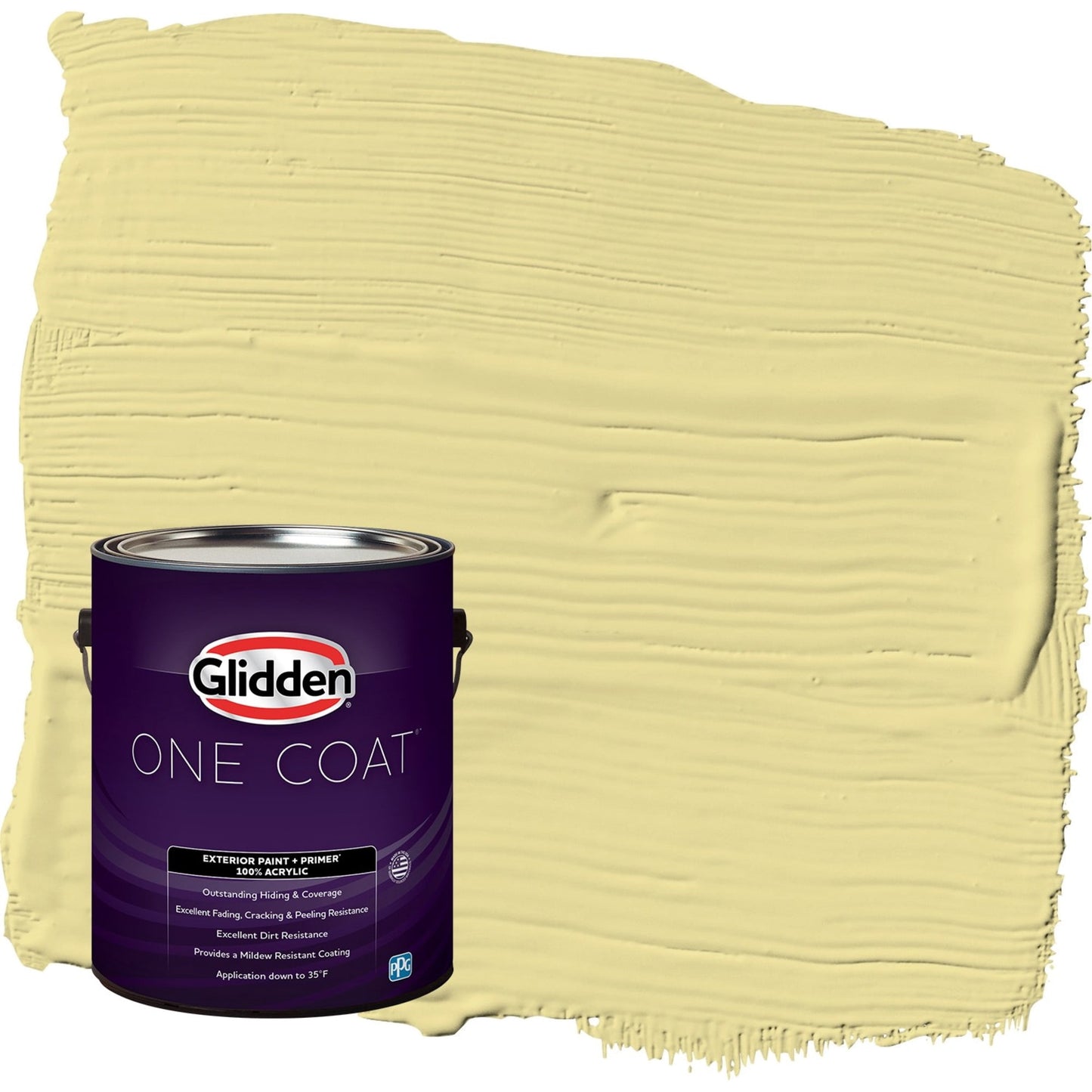 Glidden One Coat Subtle Sunshine / Green Flat Interior Paint with Primer, 1 Gallon