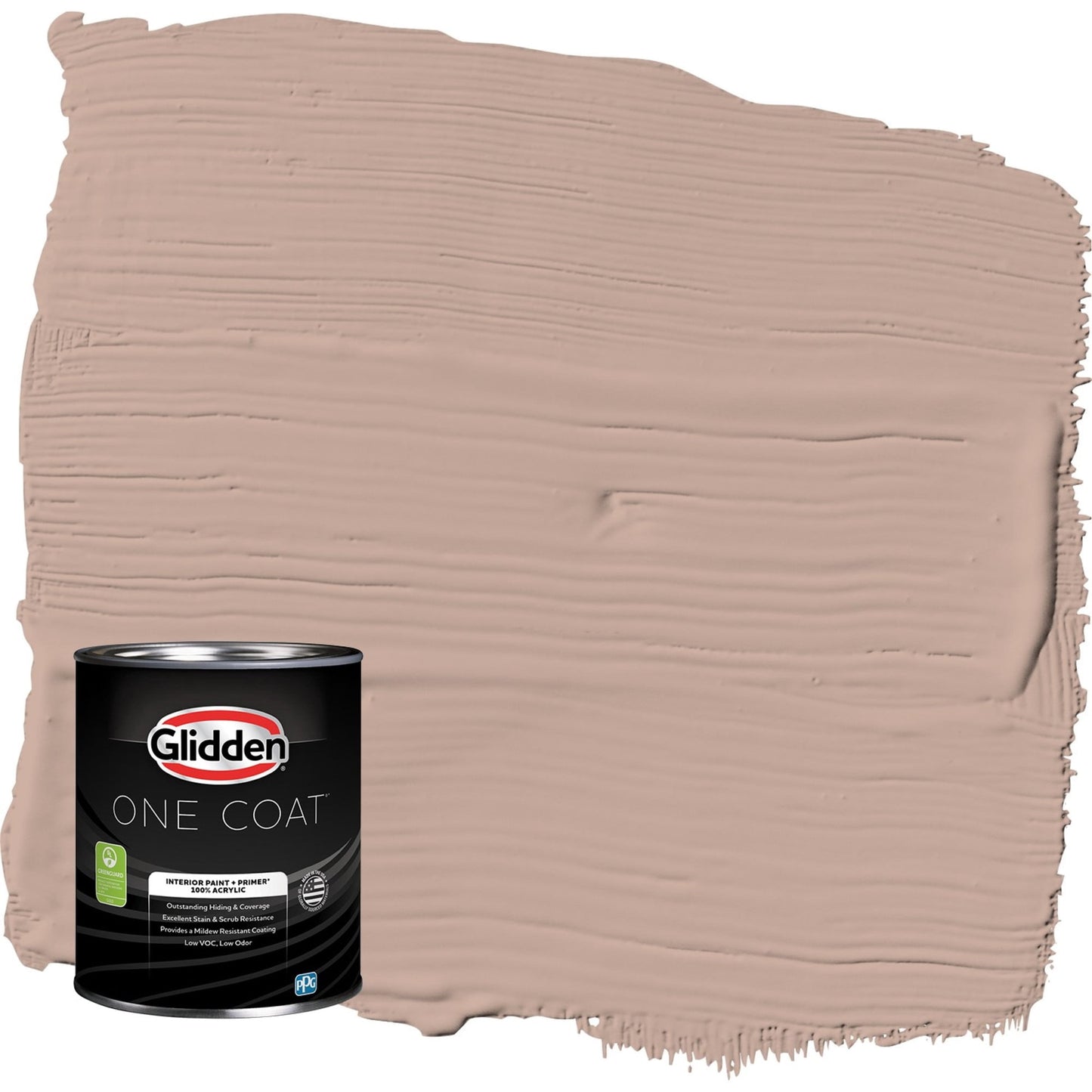 Glidden One Coat Taupe Tapestry / Beige Eggshell Interior Paint with Primer, 1 Quart