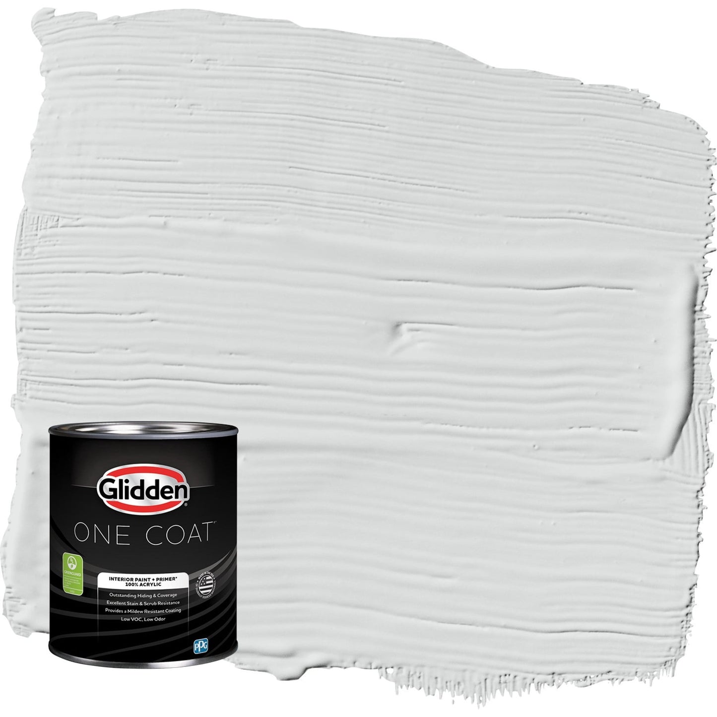 Glidden One Coat Thin Ice / Gray Semi-Gloss Interior Paint with Primer, 1 Quart