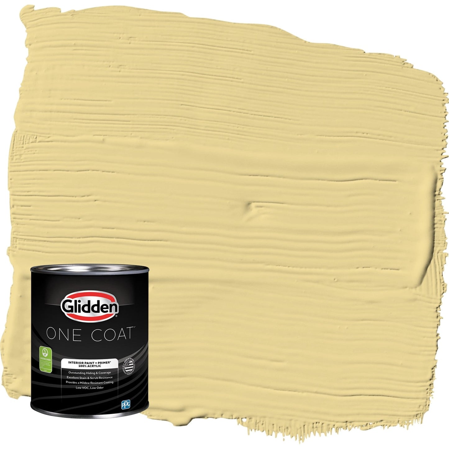 Glidden One Coat Interior Paint and Primer, Wayward Wind / Yellow, 1 Quart, Flat