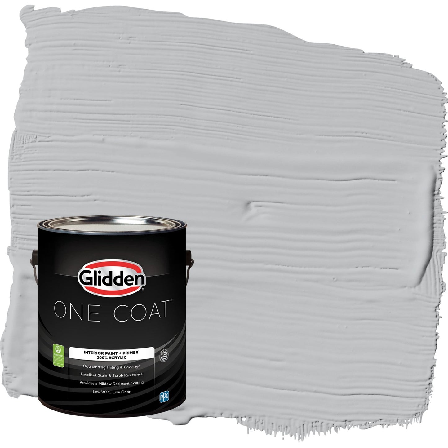 Glidden One Coat Whirlwind / Gray Eggshell Interior Paint with Primer, 1 Gallon