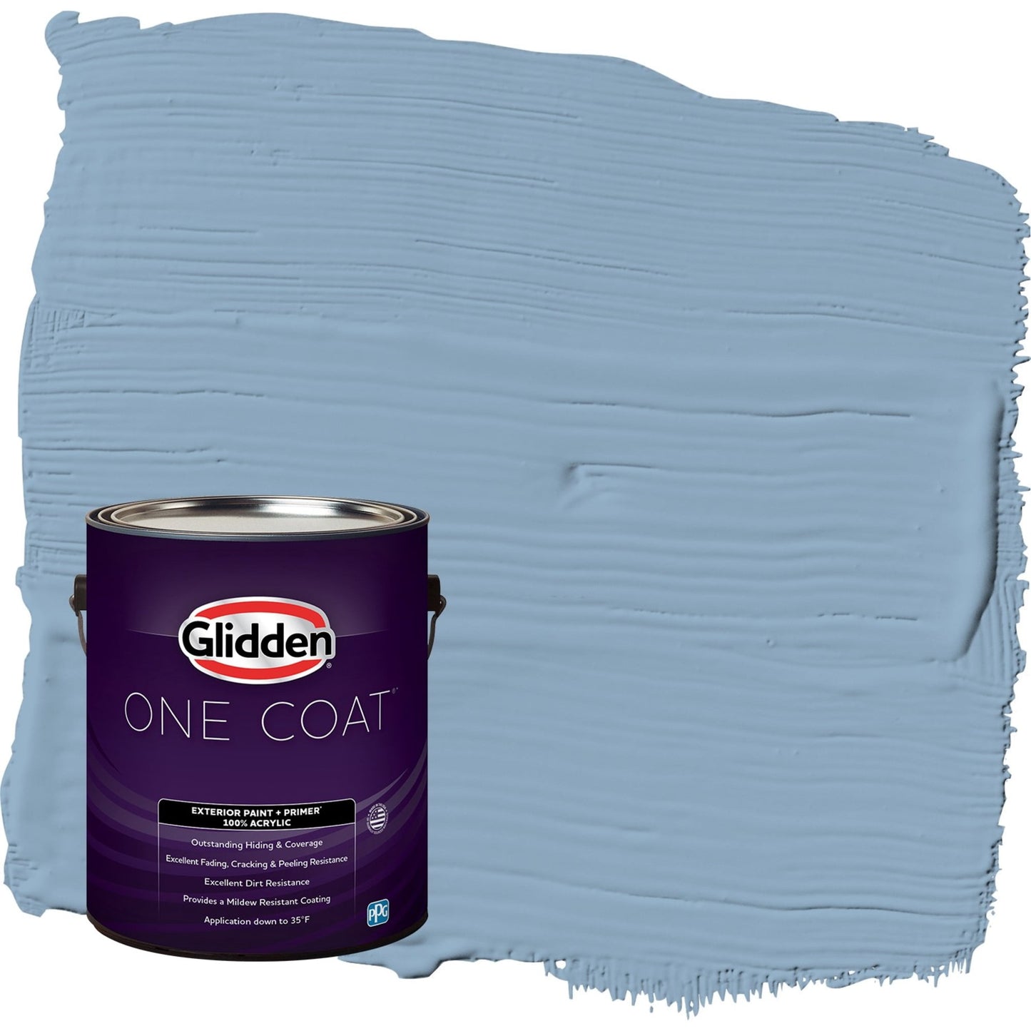 Glidden One Coat Kaleidoscope / Blue Flat Exterior Paint with Primer, 1 Gallon