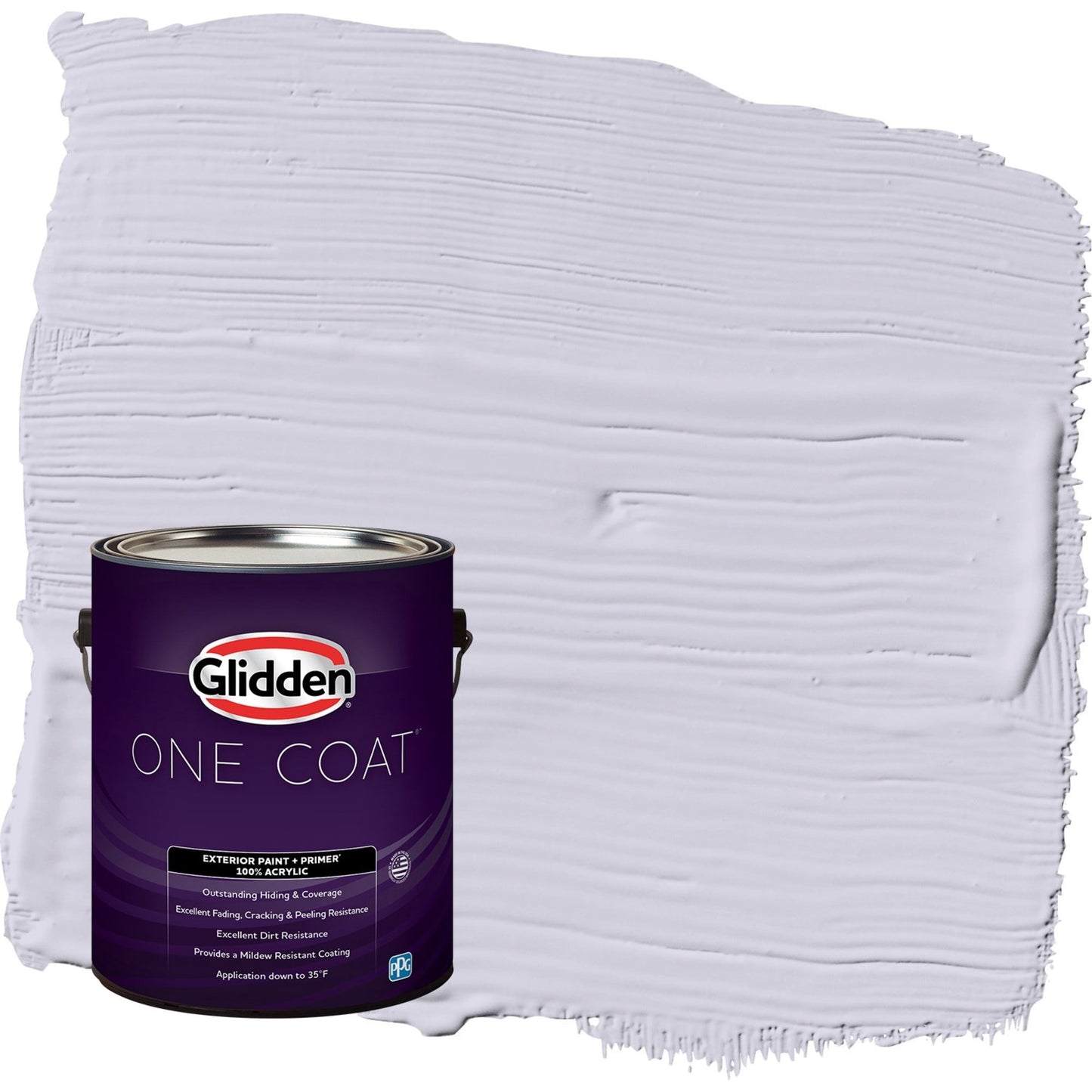 Glidden One Coat Lavender Haze / Purple Satin Exterior Paint with Primer, 1 Gallon