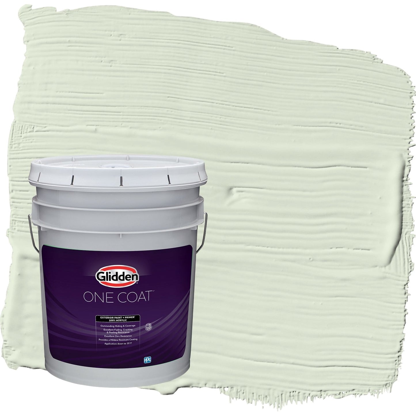Glidden One Coat Lime Spritz / Green Flat Exterior Paint with Primer, 5 Gallon