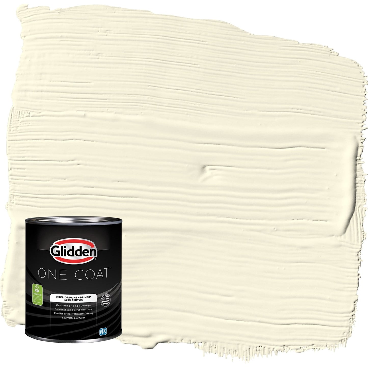 Glidden One Coat Lotus Flower / Yellow Eggshell Interior Paint with Primer, 1 Quart