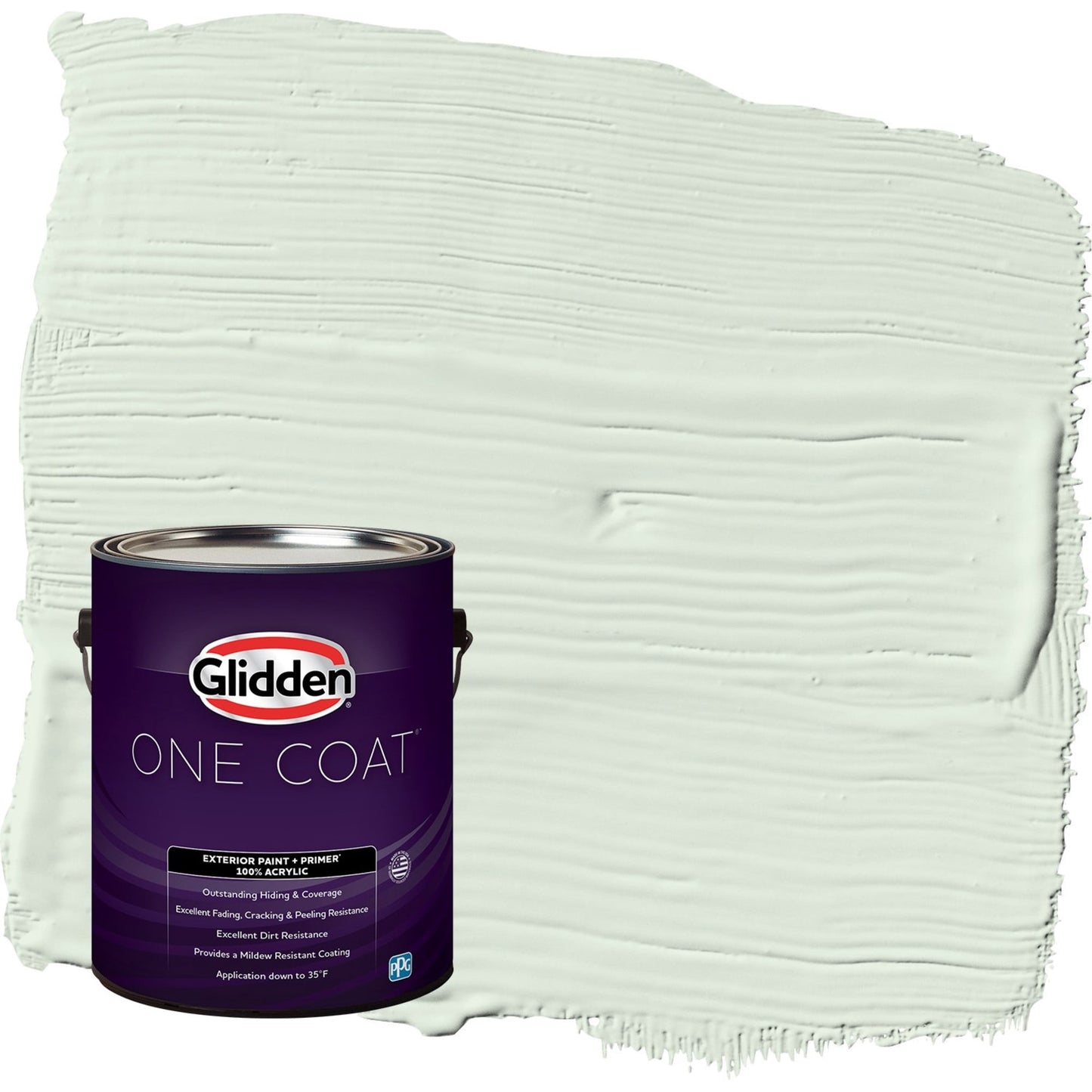 Glidden One Coat Mint Wafer / Green Satin Exterior Paint with Primer, 1 Gallon