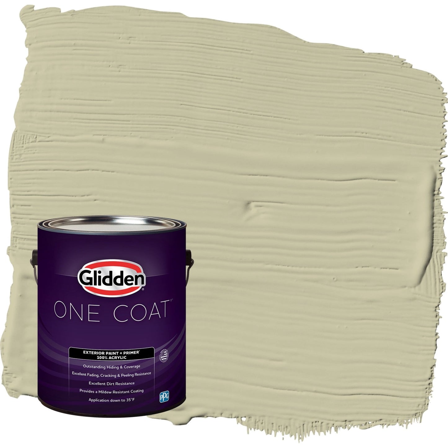 Glidden One Coat Northern Landscape / Green Satin Exterior Paint with Primer, 1 Gallon