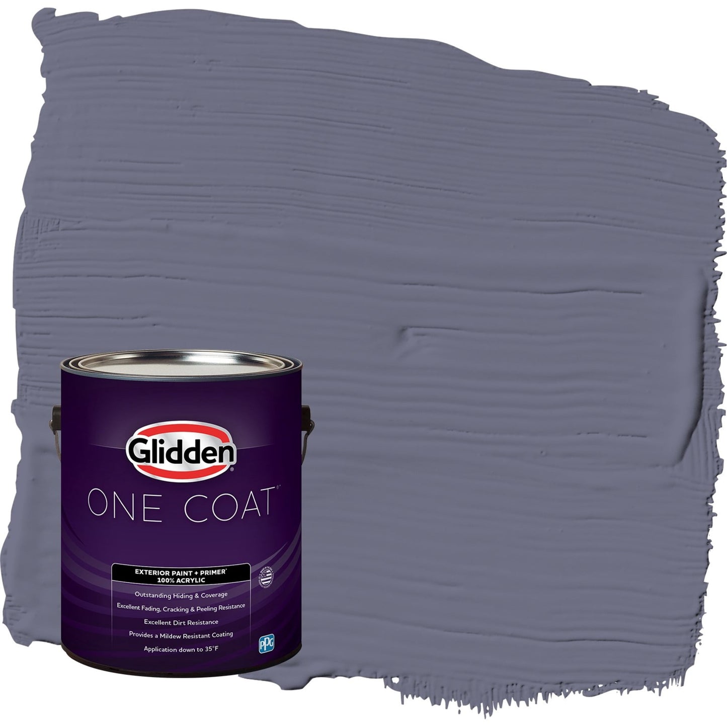 Glidden One Coat Old Mill Blue / Purple Satin Exterior Paint with Primer, 1 Gallon