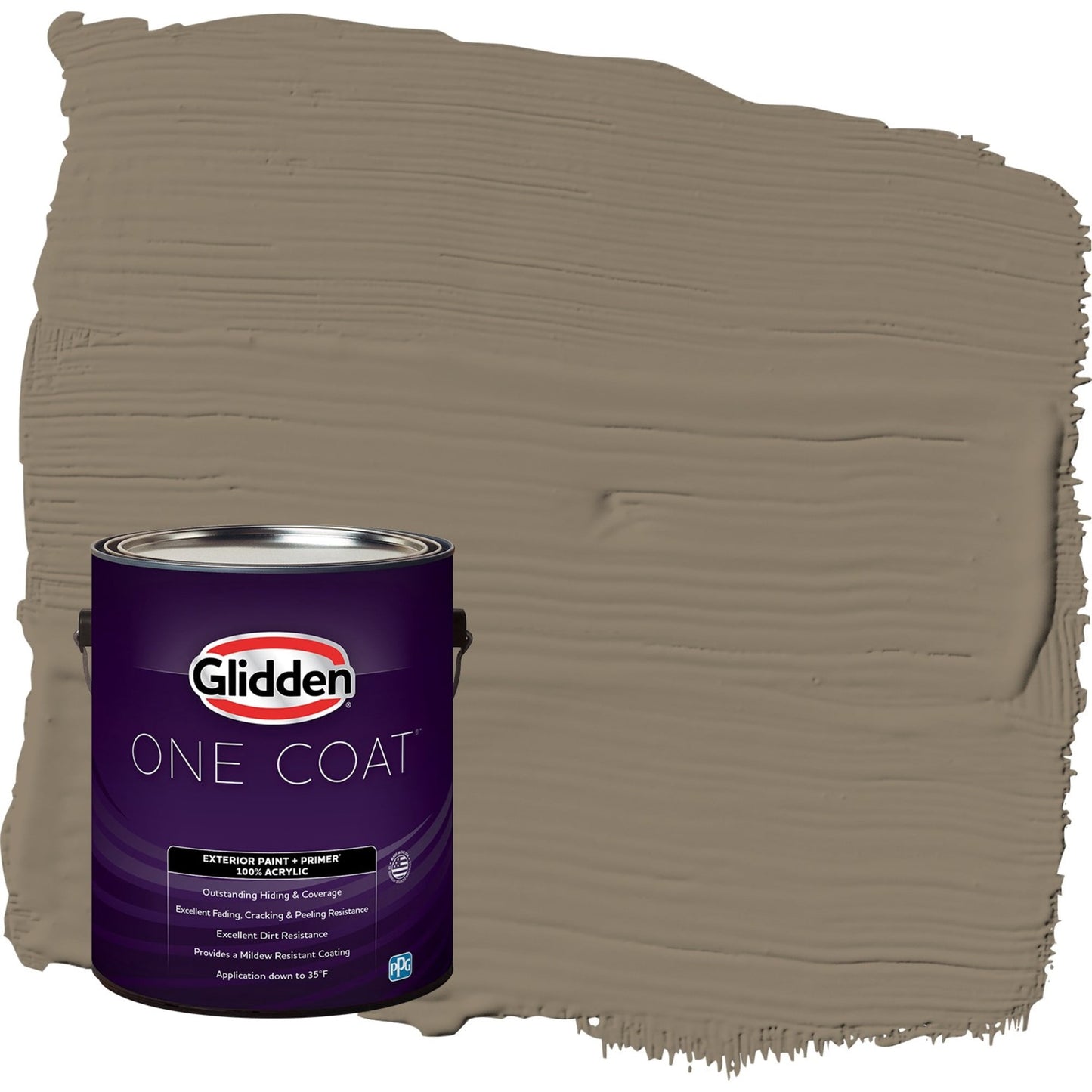 Glidden One Coat Patches / Gray Flat Exterior Paint with Primer, 1 Gallon