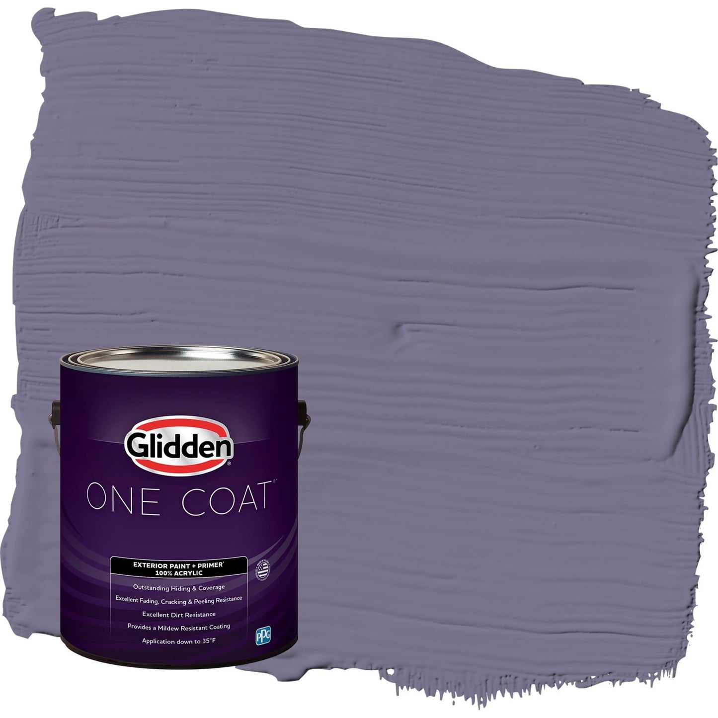Glidden One Coat Plum Shade / Purple Satin Exterior Paint with Primer, 1 Gallon