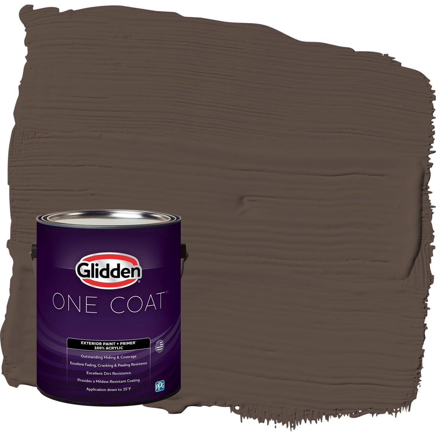 Glidden One Coat Sarsaparilla / Brown Eggshell Interior Paint with Primer, 1 Gallon
