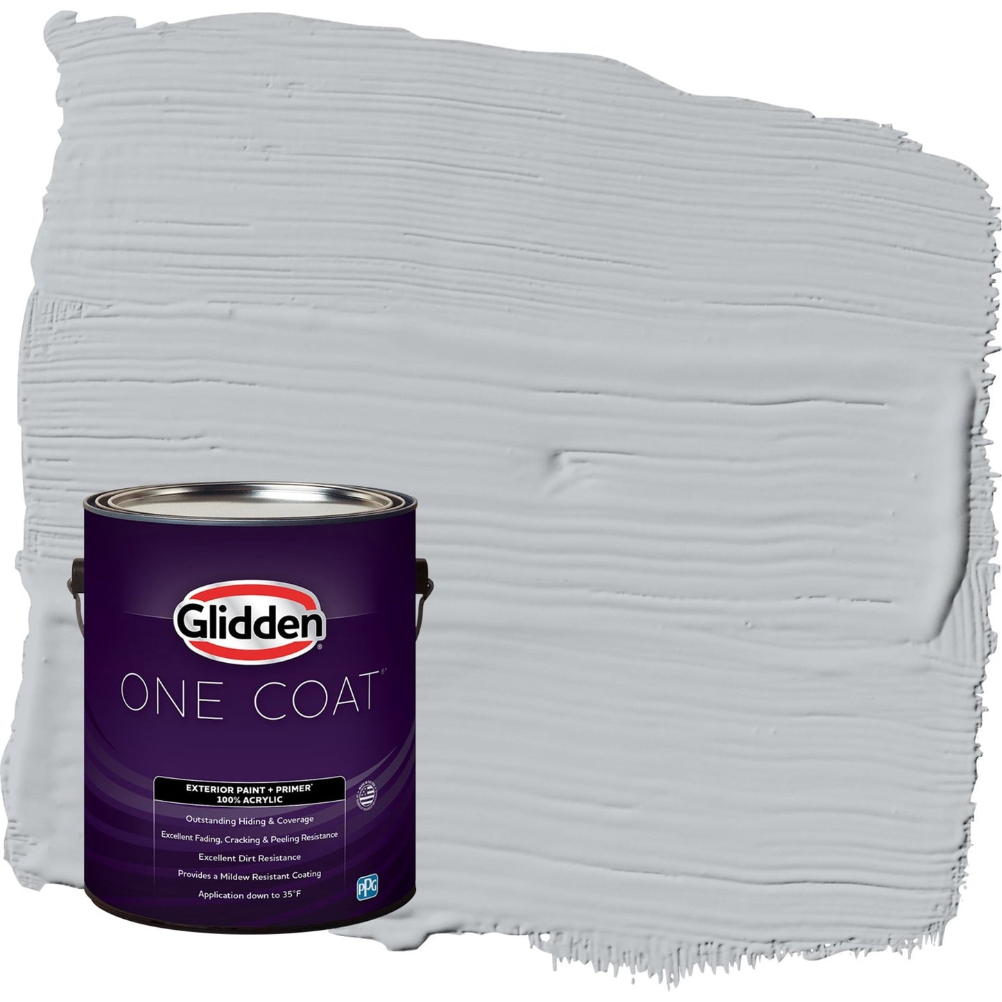 Glidden One Coat Train / Gray Satin Exterior Paint with Primer, 1 Gallon