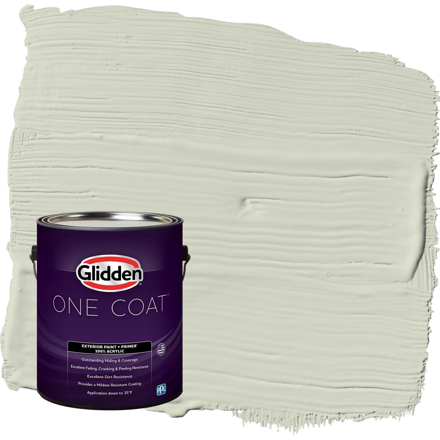 Glidden One Coat White Sage / Green Satin Exterior Paint with Primer, 1 Gallon