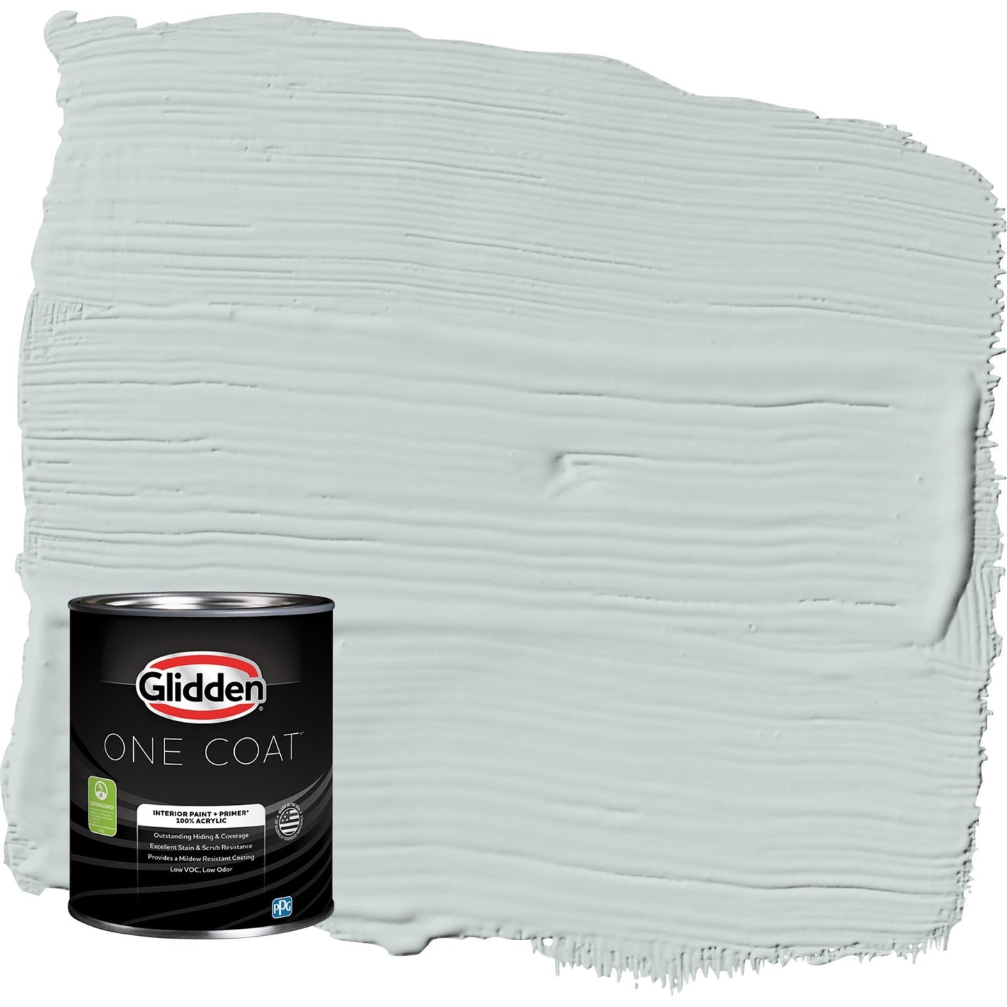 Glidden One Coat Winter Chill / Gray Flat Interior Paint with Primer, 1 Quart