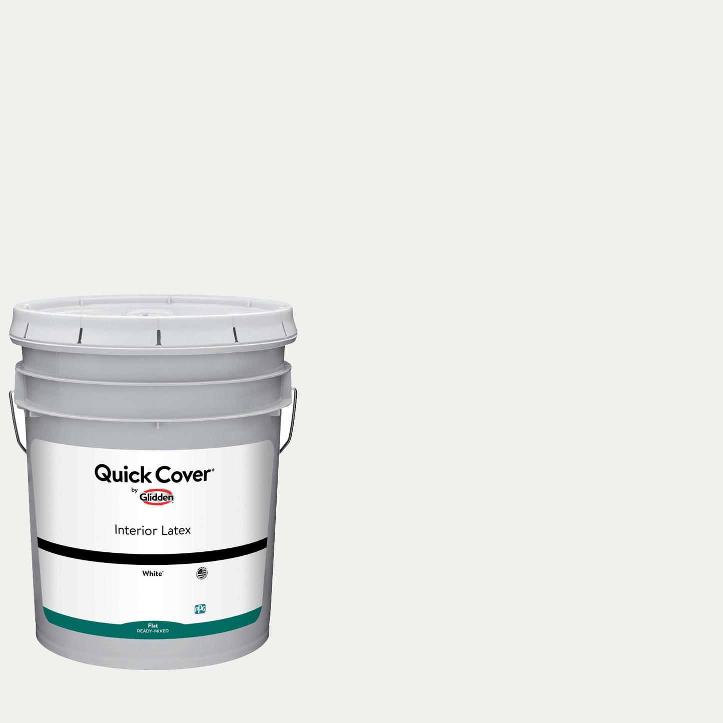 Glidden Quick Cover Interior Latex Paint Flat, White, 5 Gallon