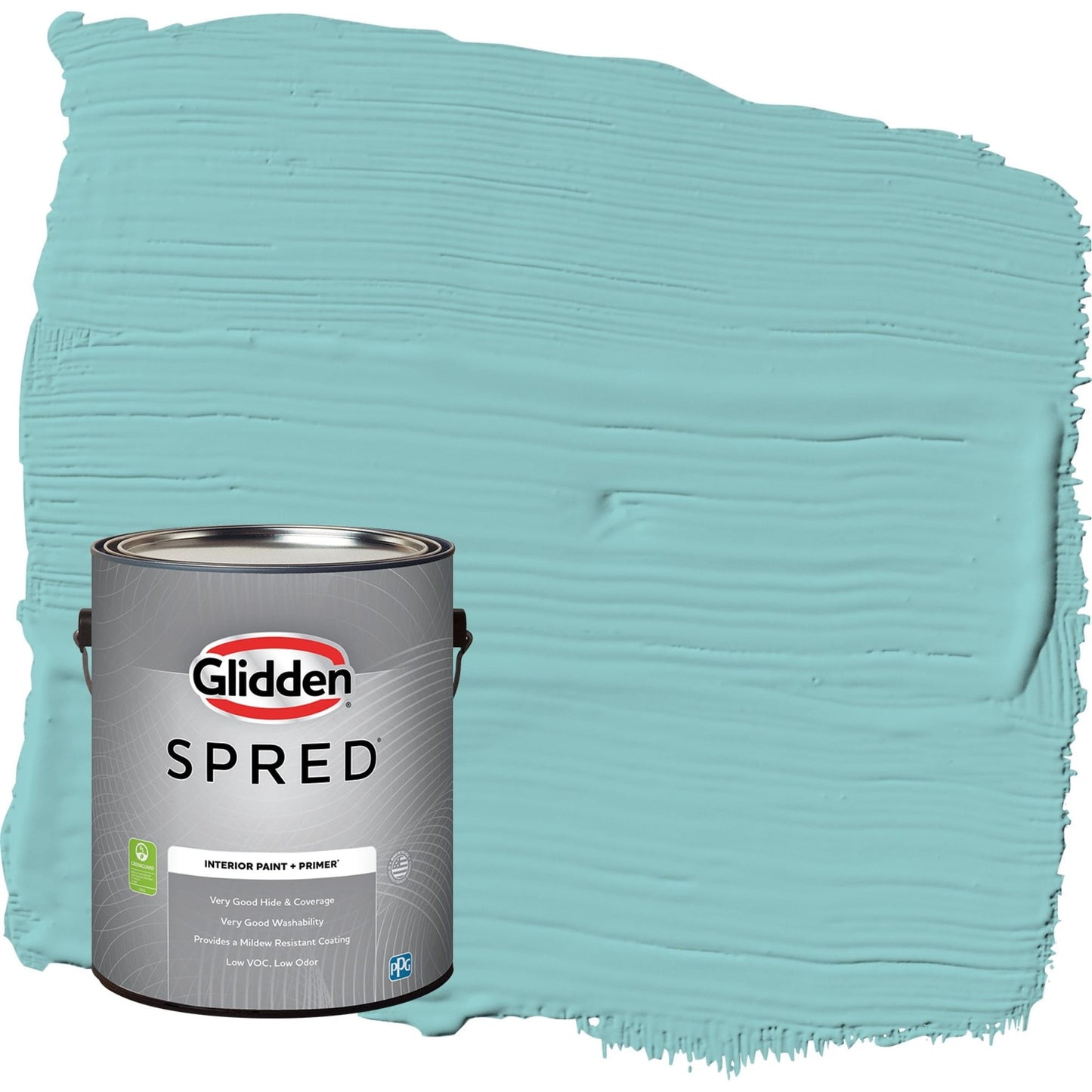 Glidden Spred Aqua Fiesta / Blue, Flat Interior Paint with Primer, 1 Gallon