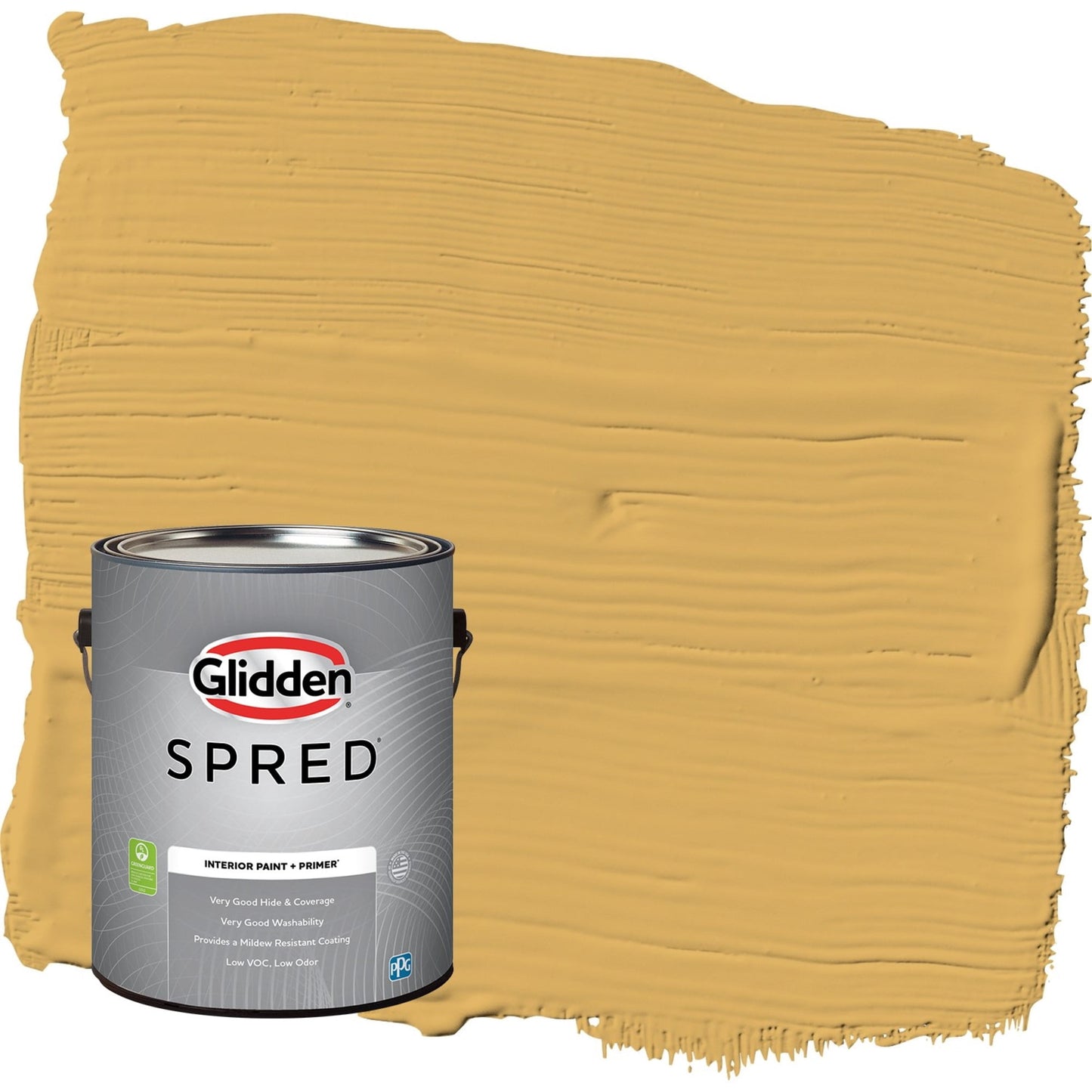 Glidden Spred Butterscotch Bliss / Yellow, Flat Interior Paint with Primer, 1 Gallon